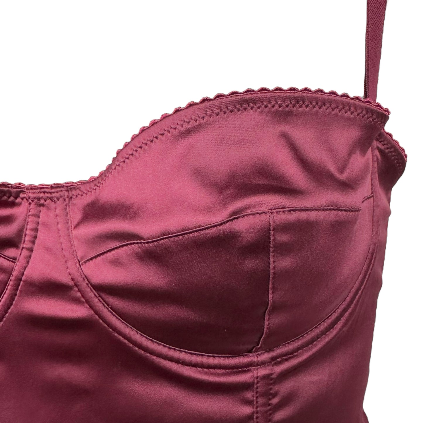 Dolce & Gabbana Burgundy Satin Bustier Corset