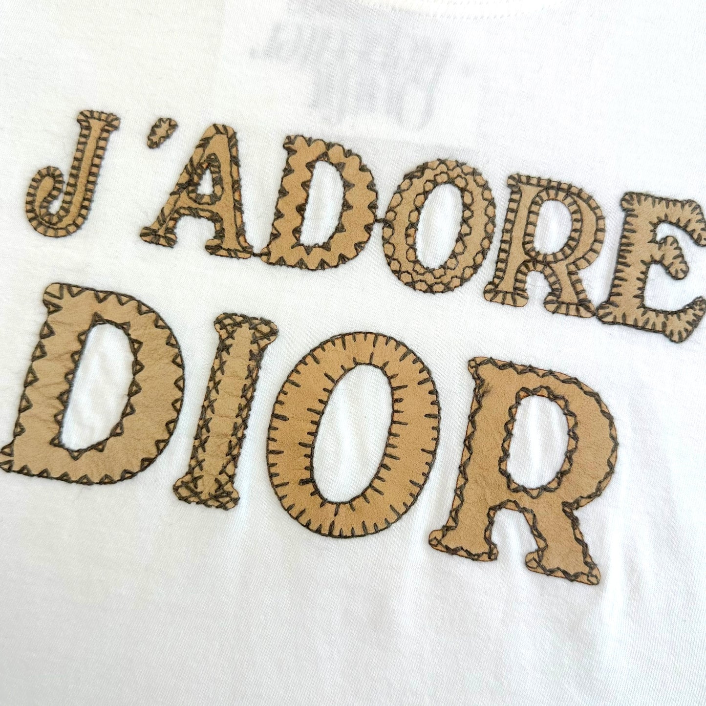 Christian Dior S/S 2003 J'Adore Dior Suede Patchwork T-Shirt - Outfit Repeater