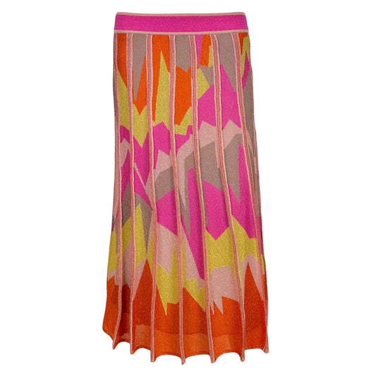 Missoni Pink & Orange Knit Flared Midi Skirt