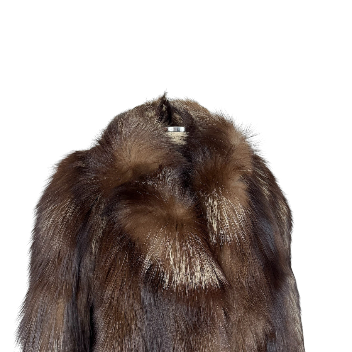 Saga Fox Mid-Length Coat Silver Brown Fox Fur