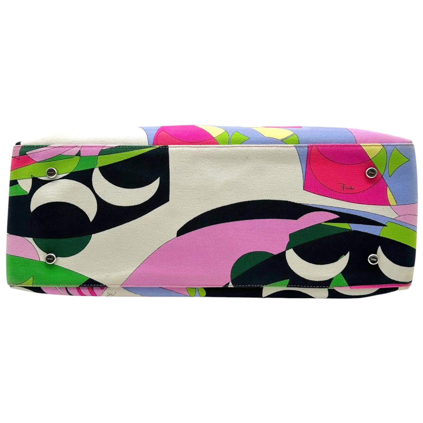 Emilio Pucci Multicolor Printed Canvas Tote Bag