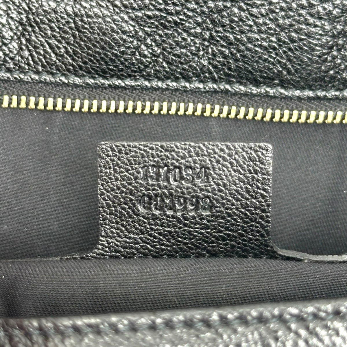 Gucci Shoulder Bag Black Leather Gold GG Logo