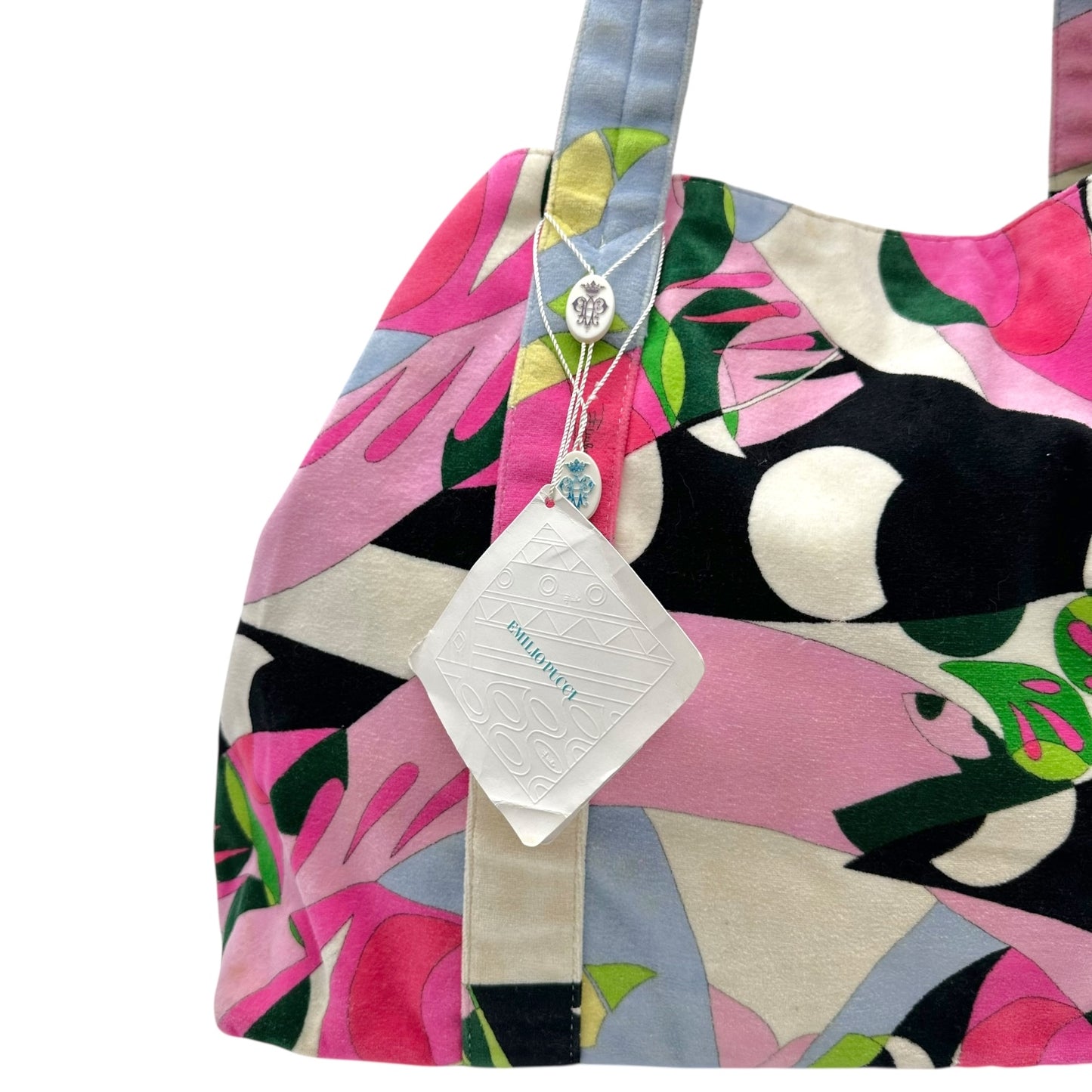 Emilio Pucci Multicolor Printed Terrycloth Beach Tote Bag NEW