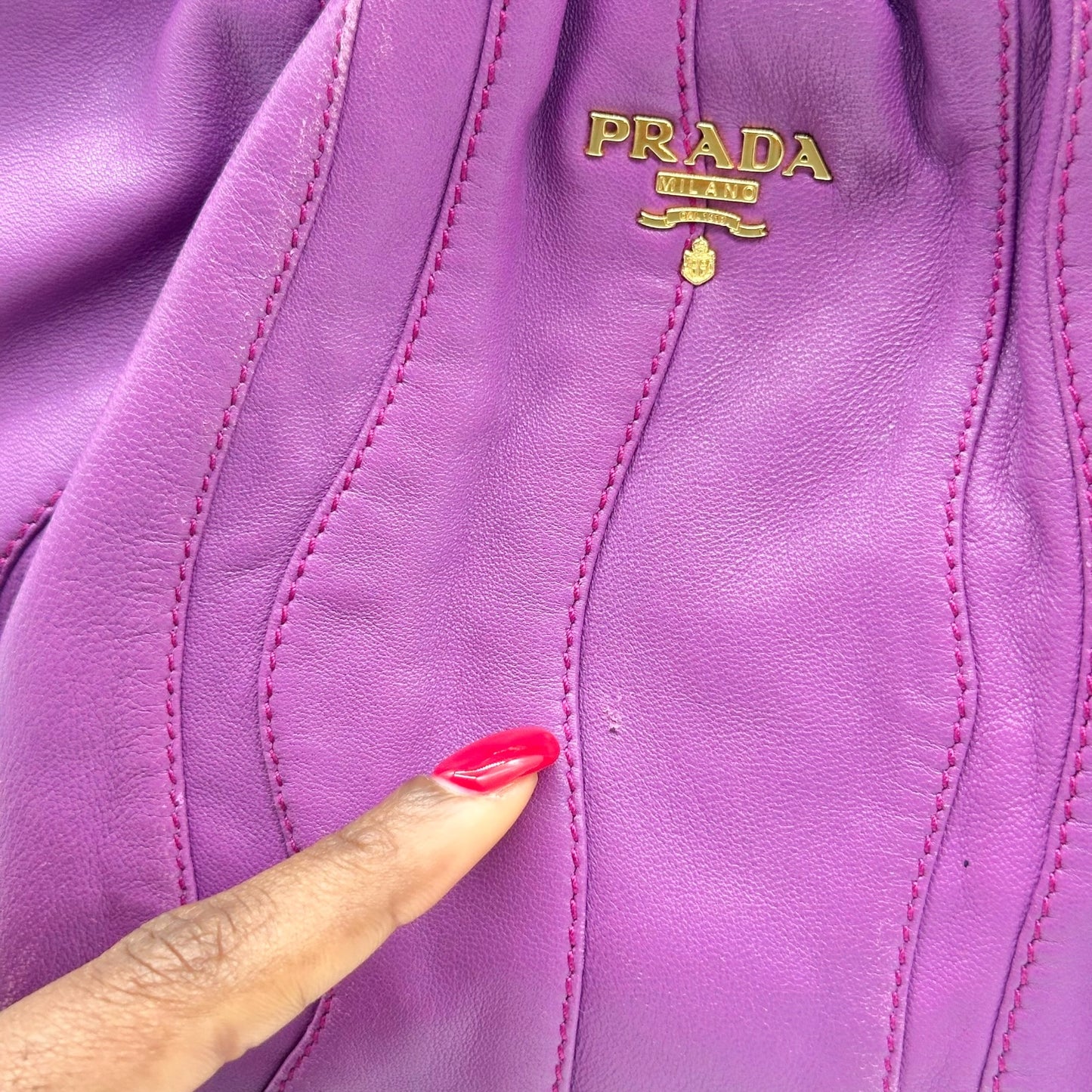 Prada Purple Lambskin Patchwork Shoulder Bag