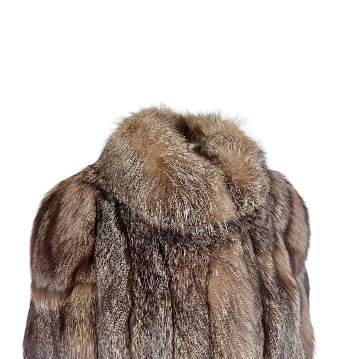 Sabel Fur Cropped Silver Fox Fur Coat