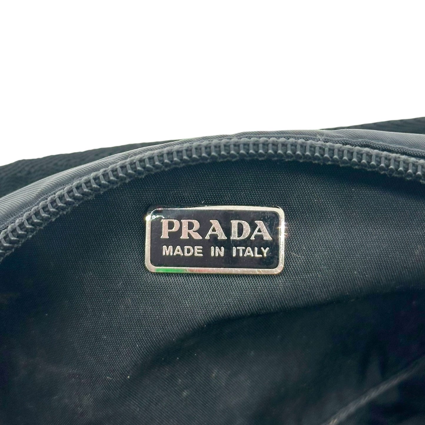 Prada Black Nylon East-West Pochette Bag