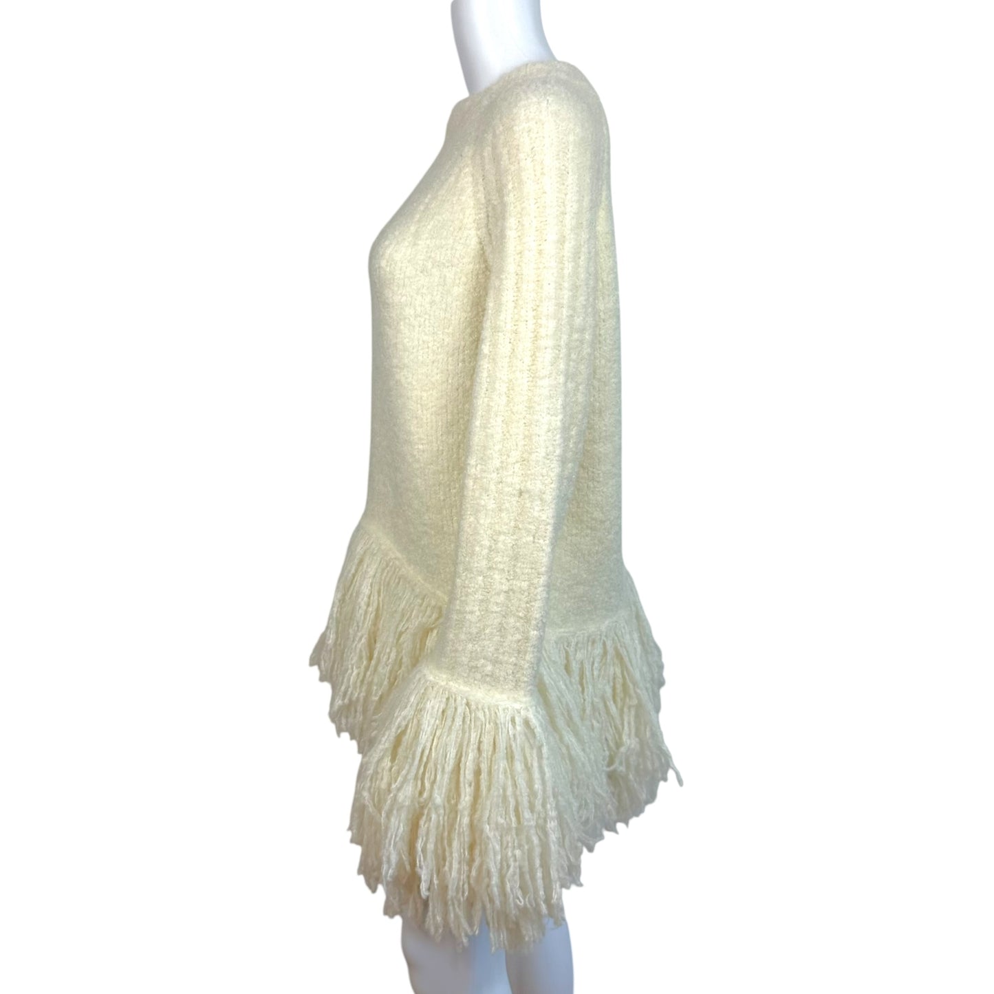 3.1 Phillip Lim Ivory Chunky Fringe Trim Sweater