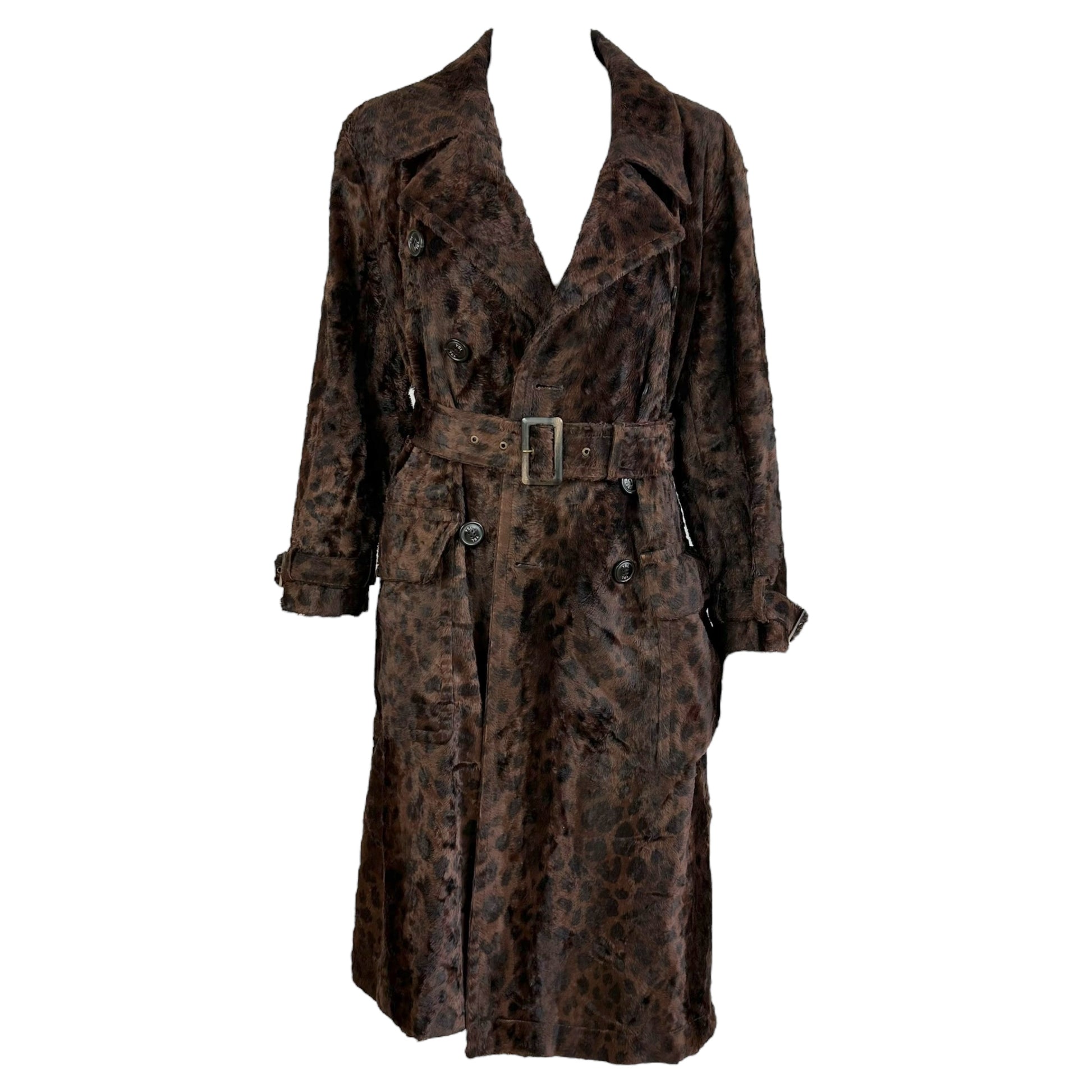 Yves Saint Laurent Faux Fur Leopard Trench Coat - Outfit Repeater