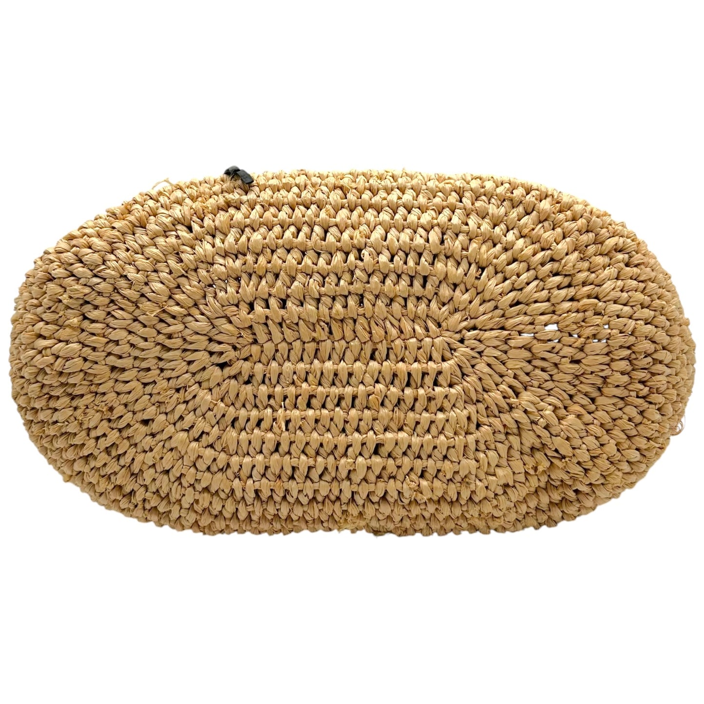 Balenciaga Beach Tote Bag Raffia Black Leather