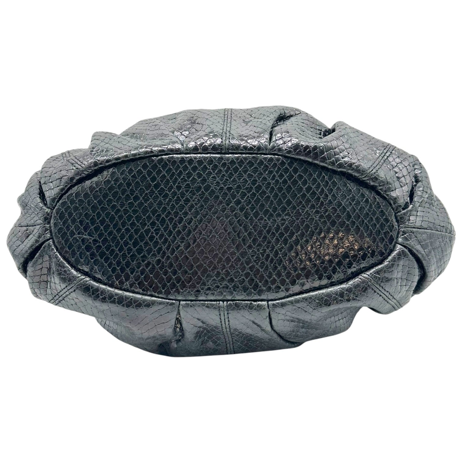 Celine Black Silver Snakeskin 2-Way Bag