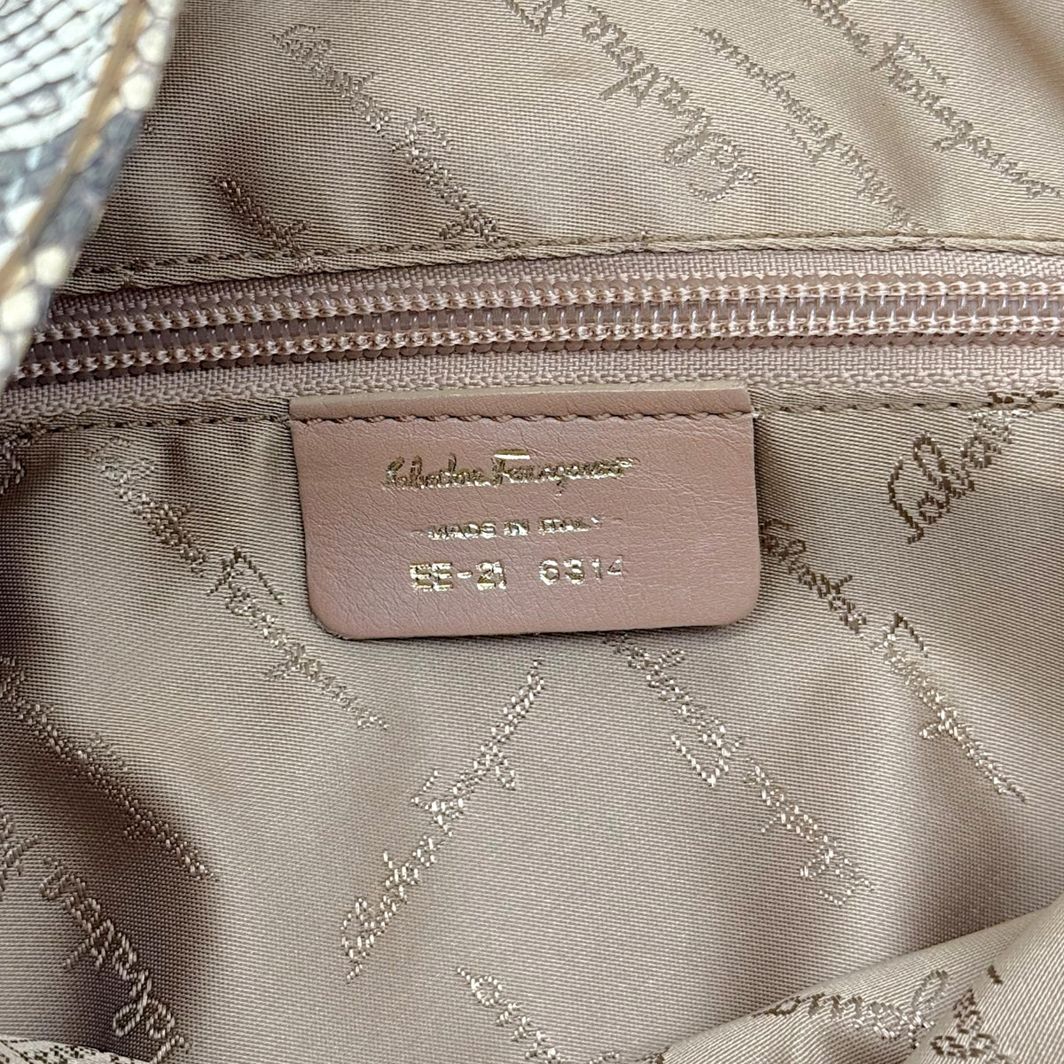 Salvatore Ferragamo Gold Python Hobo Shoulder Bag