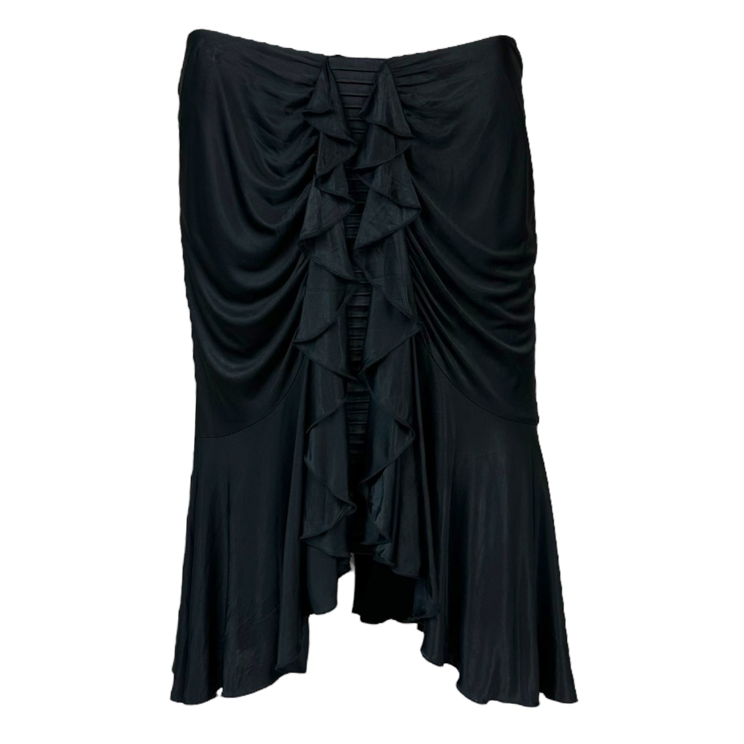 Versace Black Silk Knit Midi Skirt