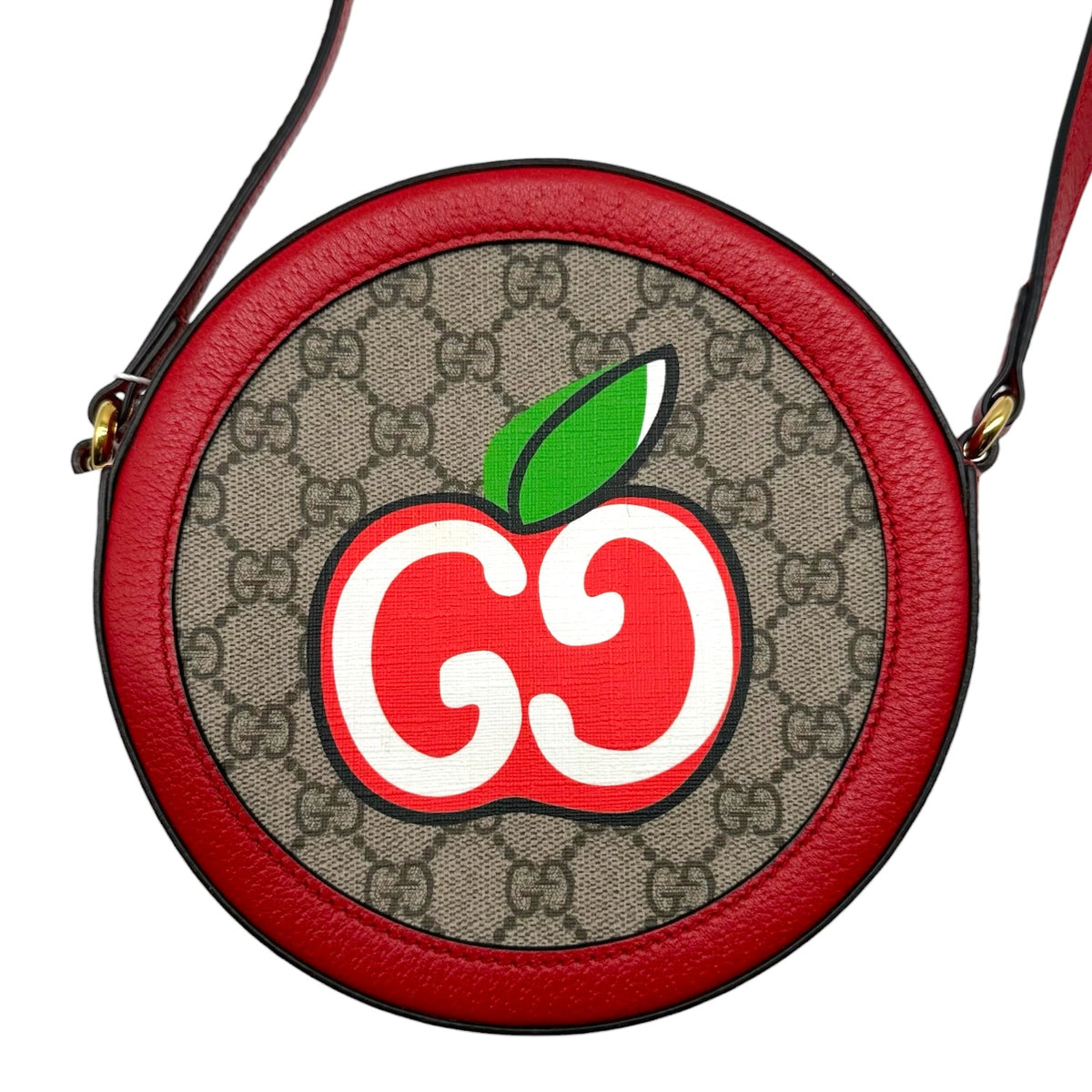 Gucci Crossbody Bag GG Supreme Monogram Apple Red Leather
