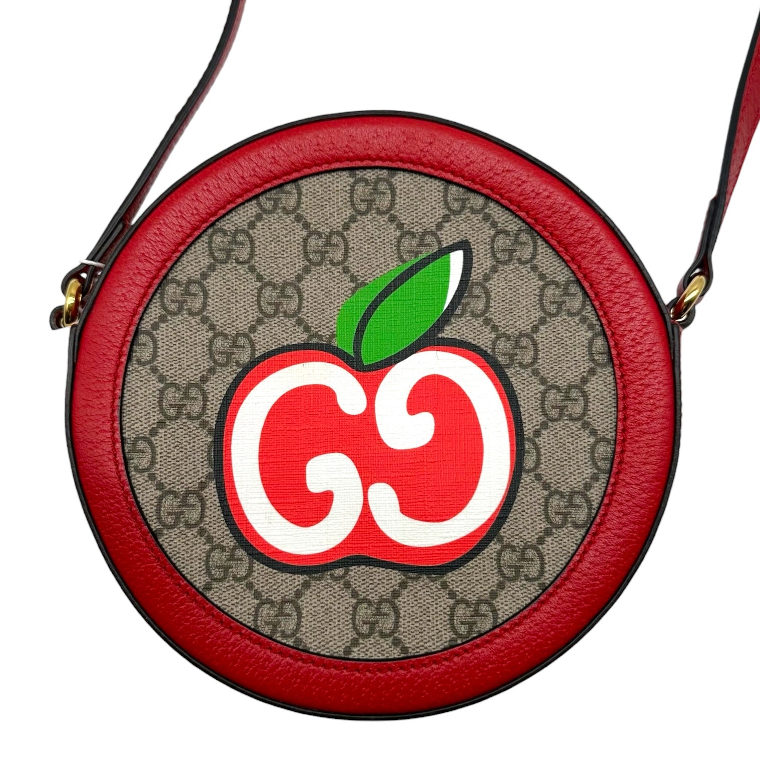 Gucci Crossbody Bag GG Supreme Monogram Apple Red Leather
