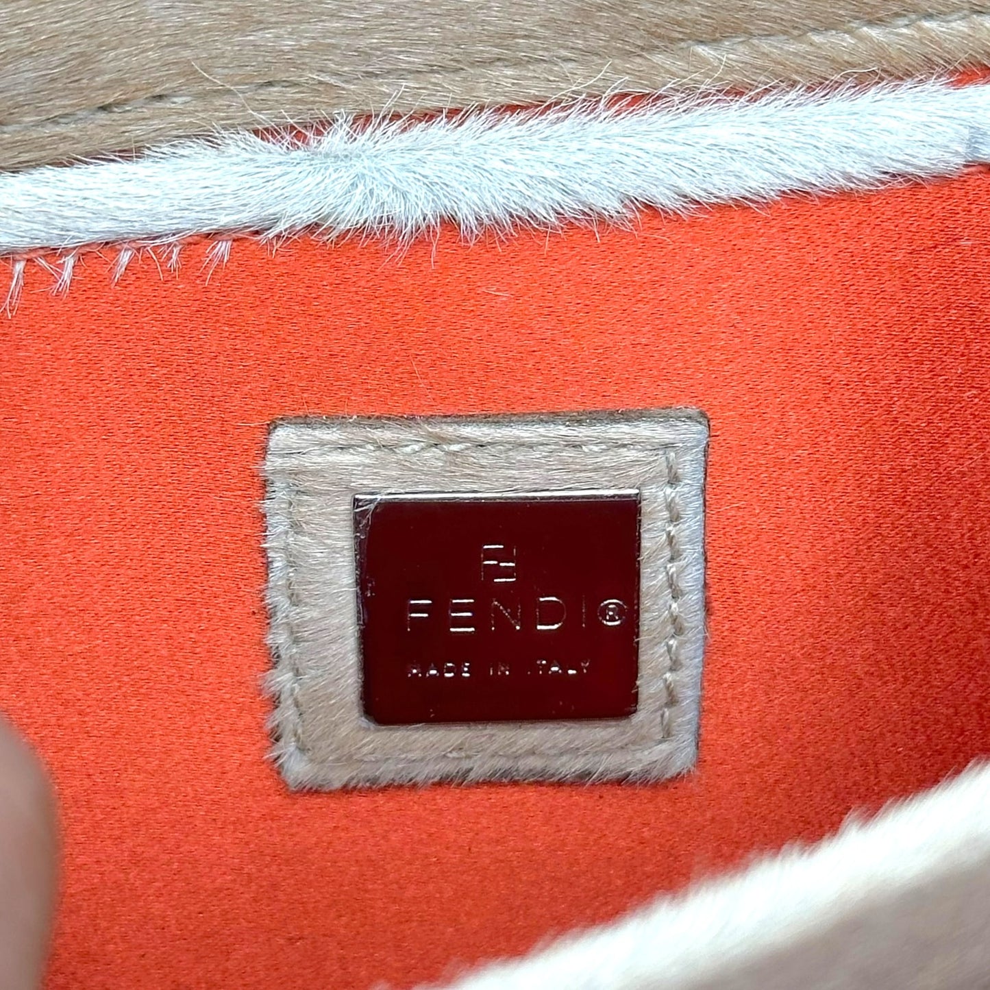 Fendi 2-Way Shoulder Bag Tan Burnt Orange Ponyhair