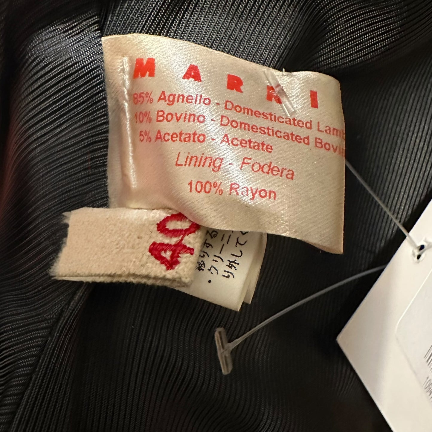 Marni Black Ponyhair 3/4 Sleeve Coat