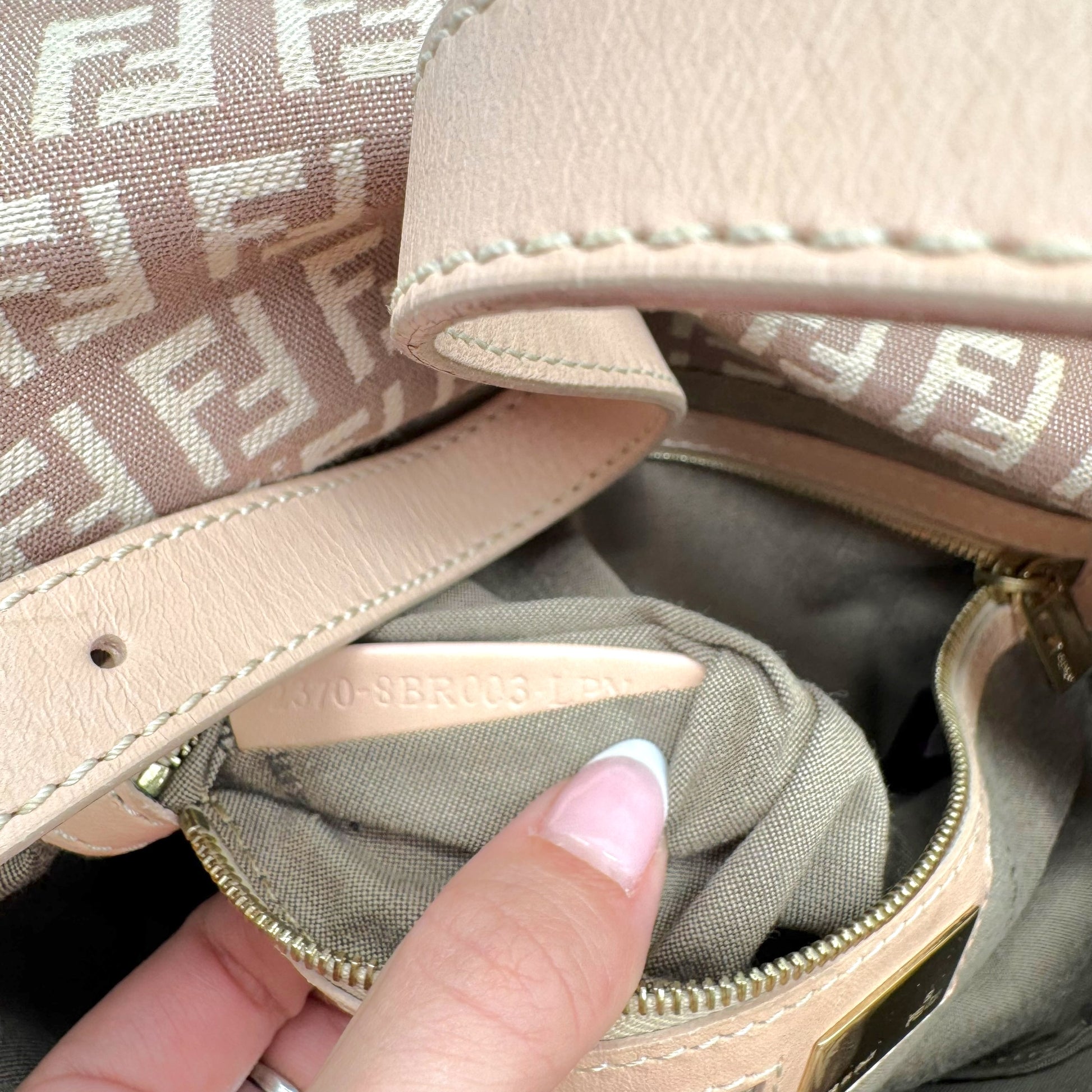 Fendi Pink Zucchino Monogram Fold-Over Baguette Bag - Outfit Repeater