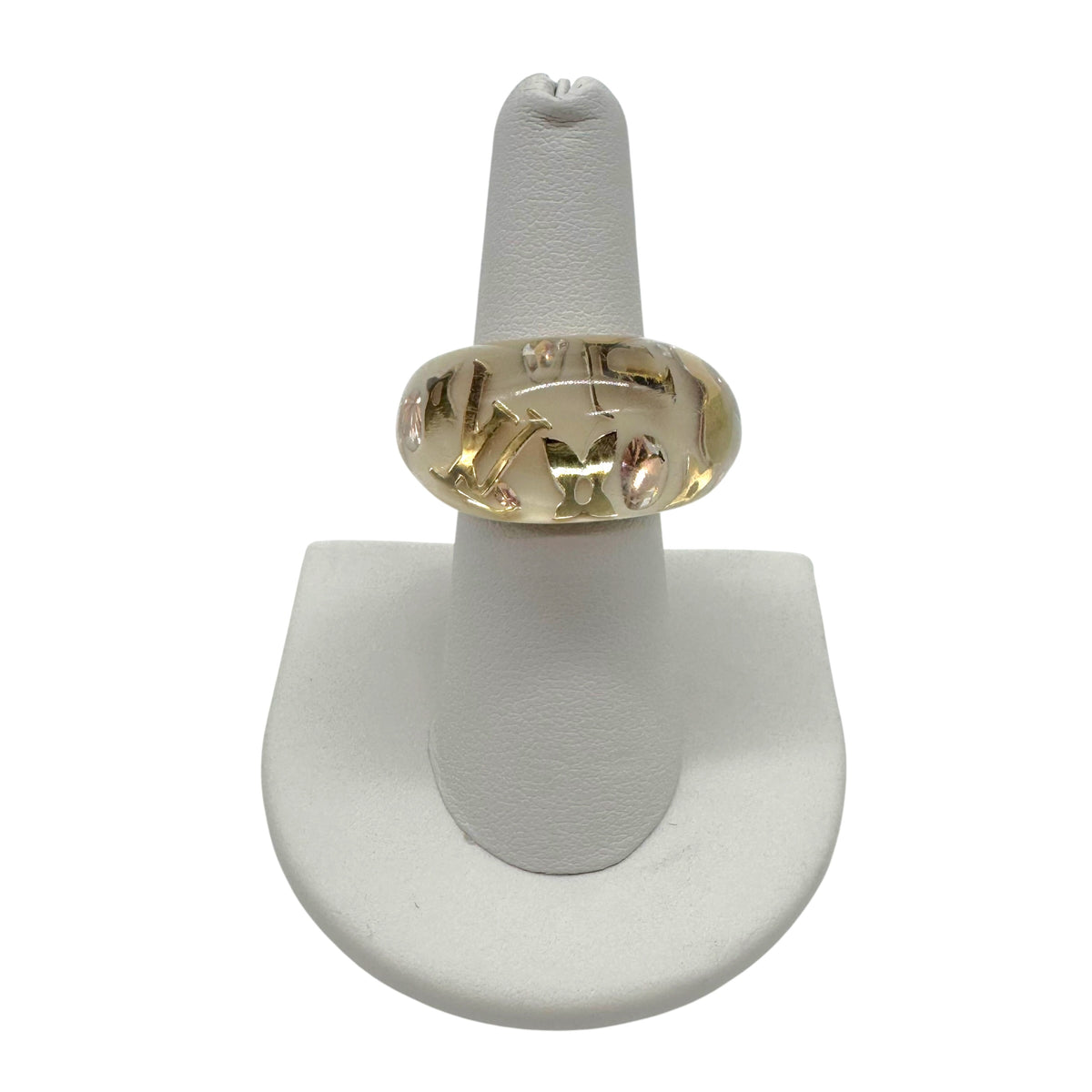 Louis Vuitton Bubble Ring Ivory Gold Logo Inclusion