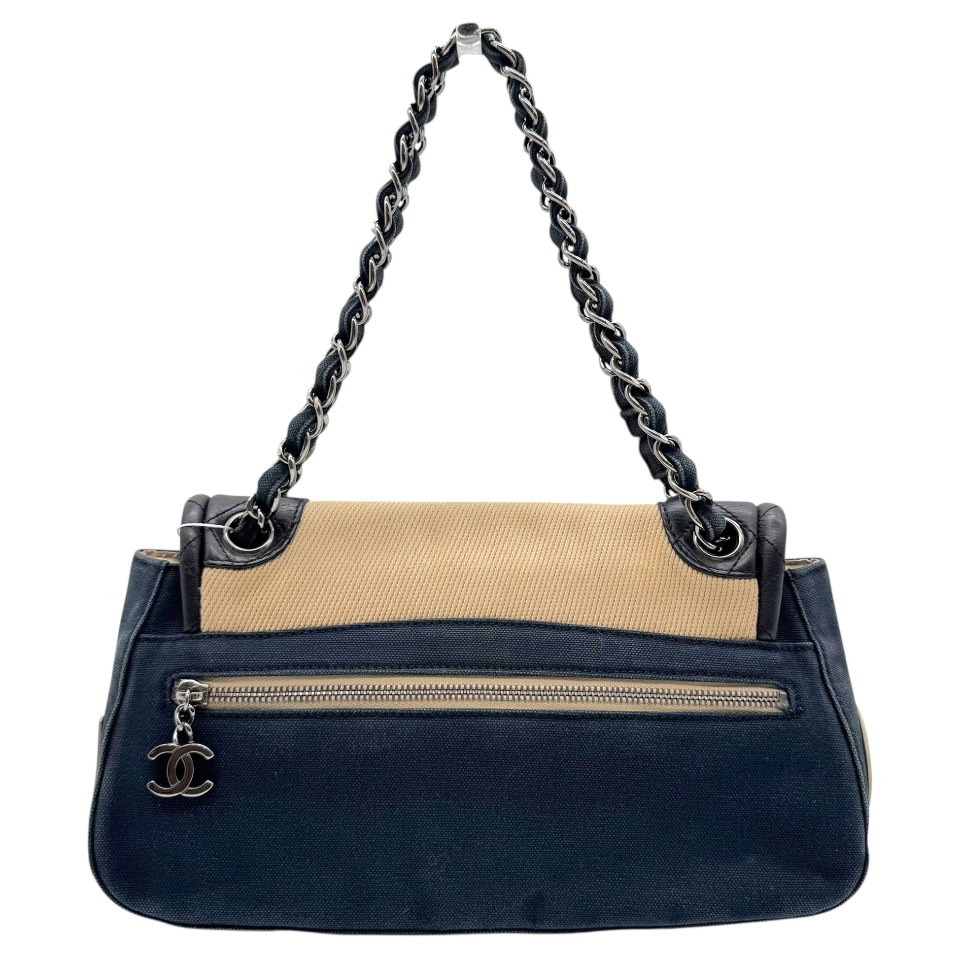 Chanel Sport Navy Blue Canvas Sporty Flap Bag w/ Charm 2004-05 - Outfit Repeater