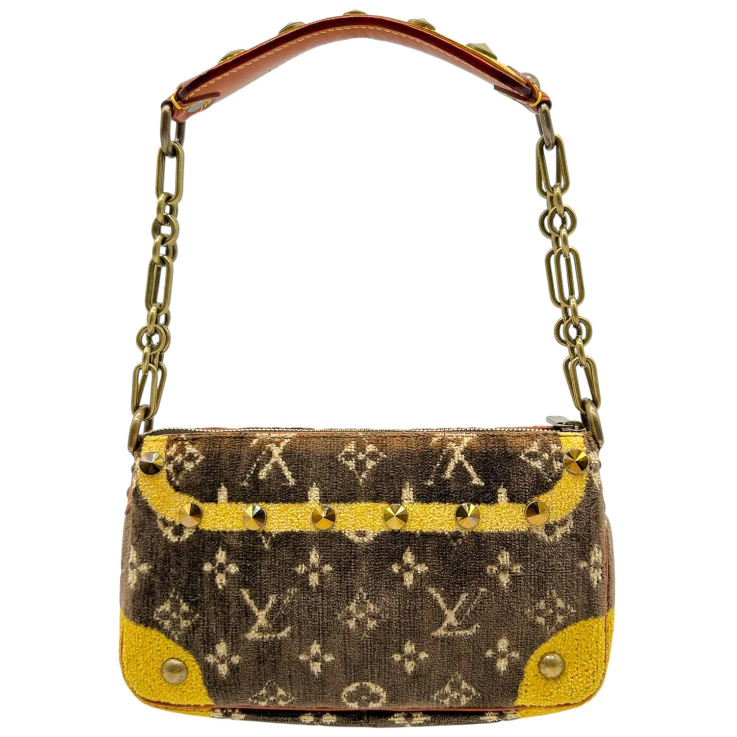 Louis Vuitton Brown & Gold Trompe L'oeil Studded Pochette Bag