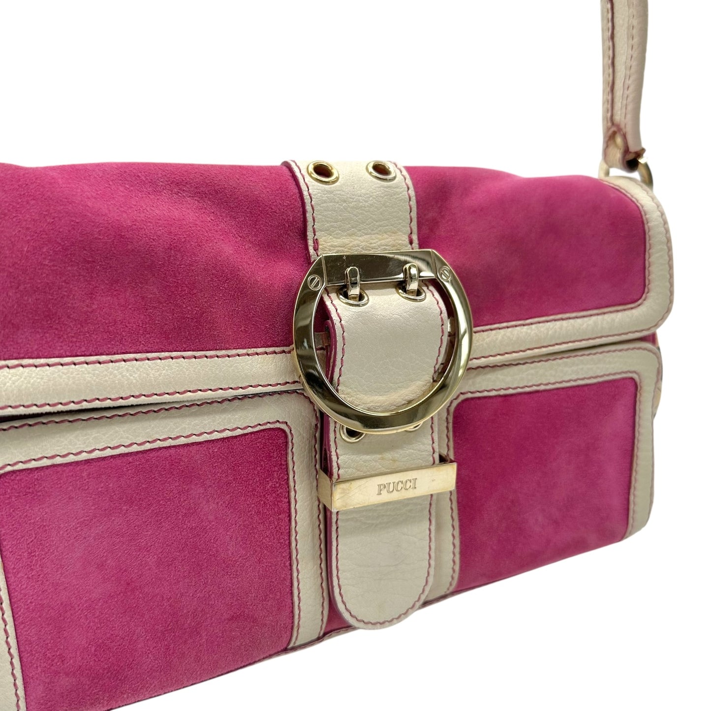 Emilio Pucci Pink Suede Shoulder Bag
