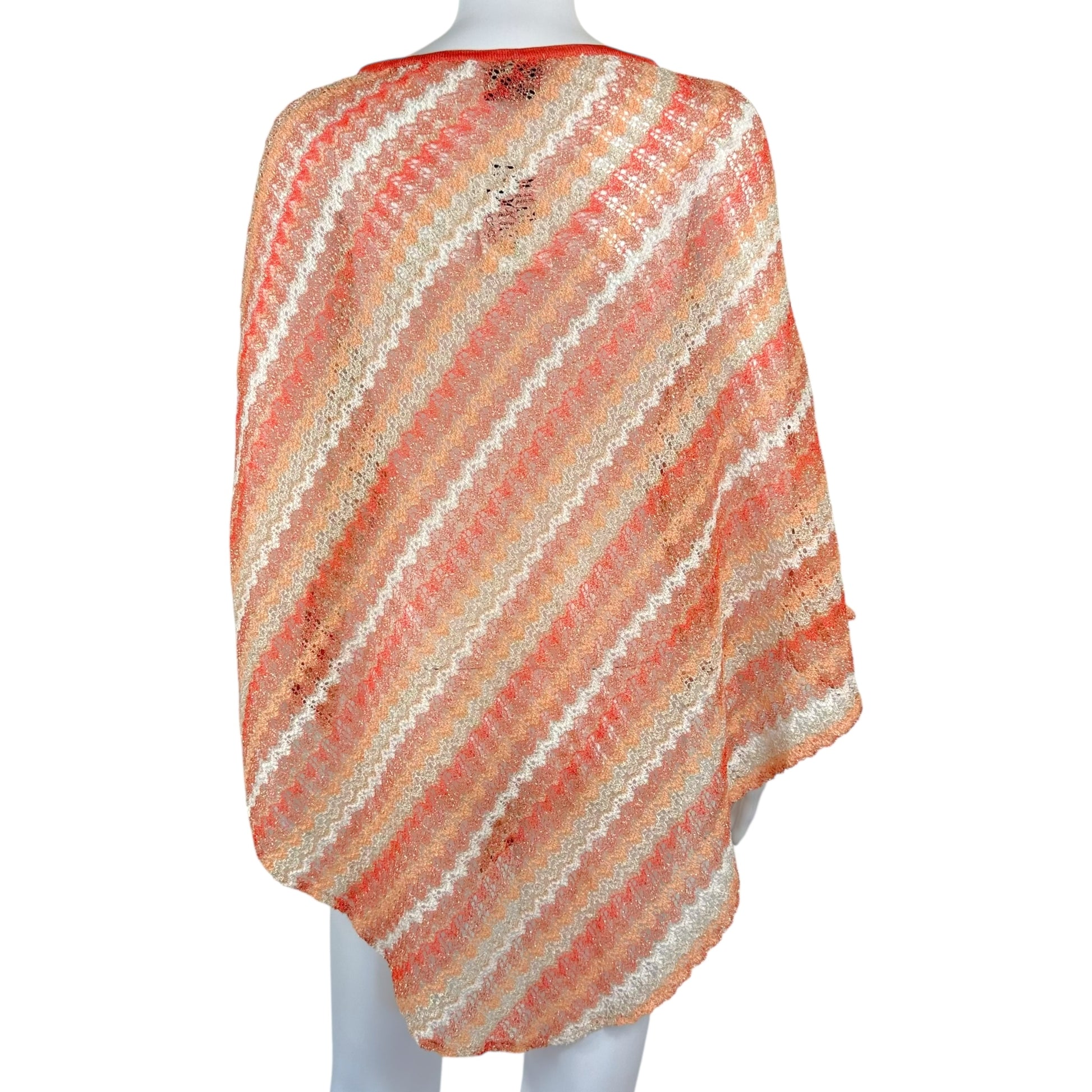 Missoni Orange Chevron Knit Poncho - Outfit Repeater