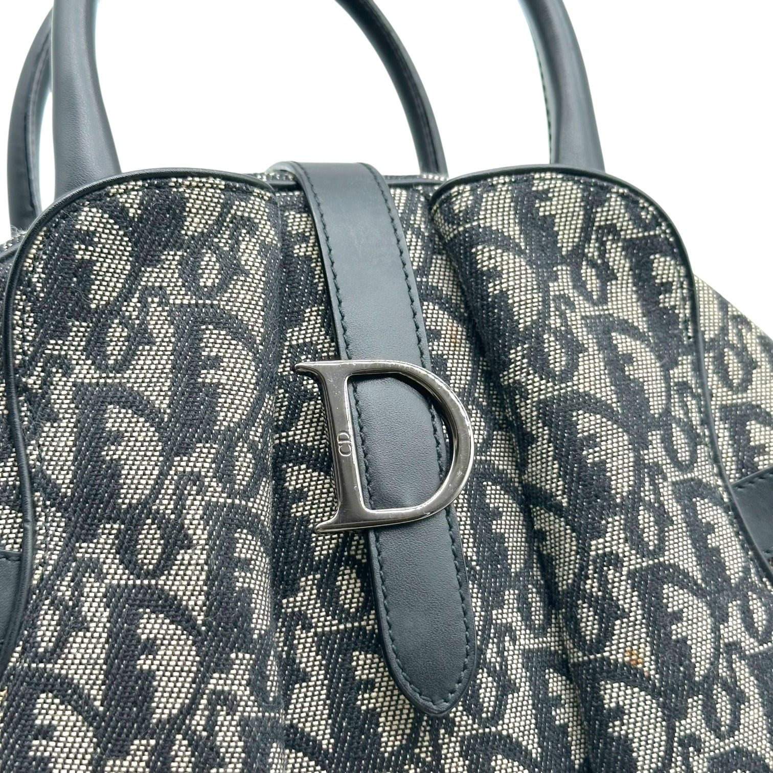 Christian Dior Small Double Saddle Bowler Bag Black Trotter