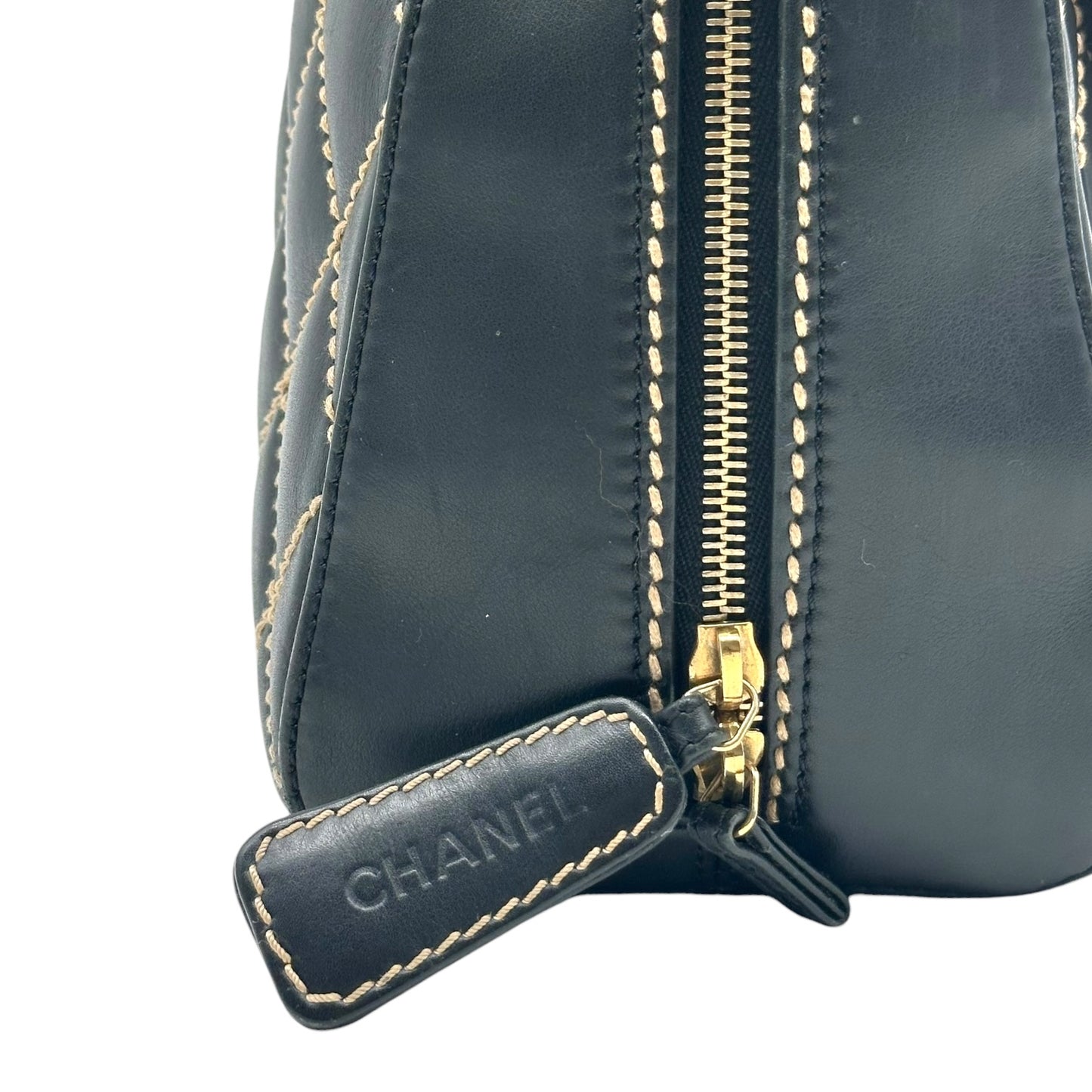 Chanel Black Medium Wild Stitch Bowler Bag 2002-03