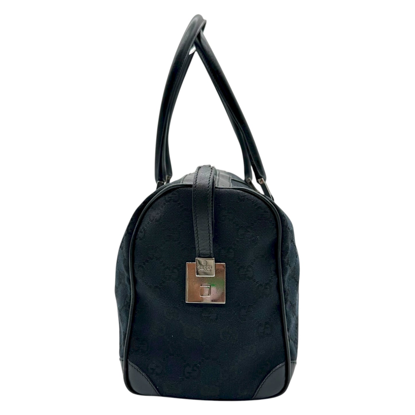 Gucci Black Monogram Boston Shoulder Bag