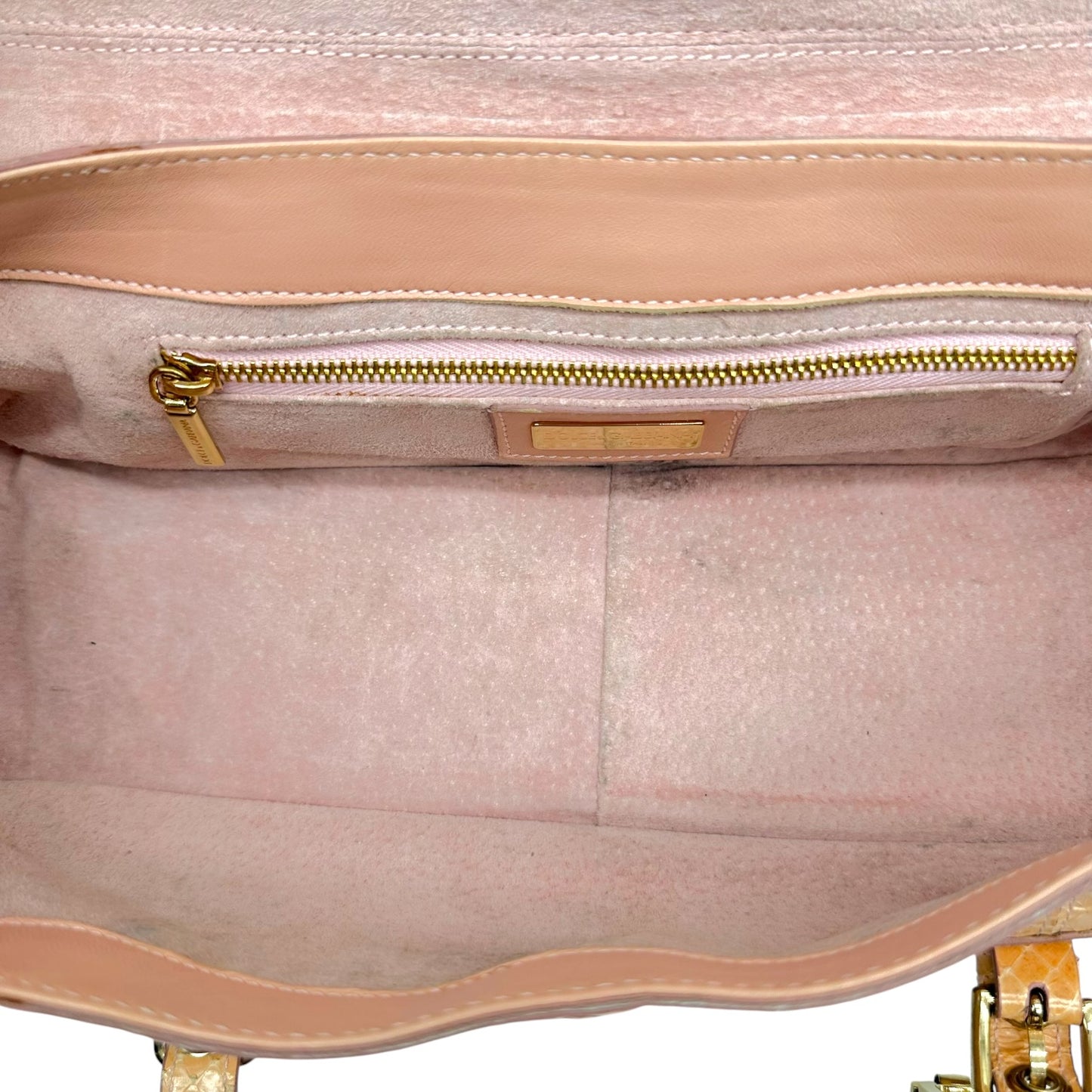 Dolce & Gabbana Light Pink Python East-West Bag