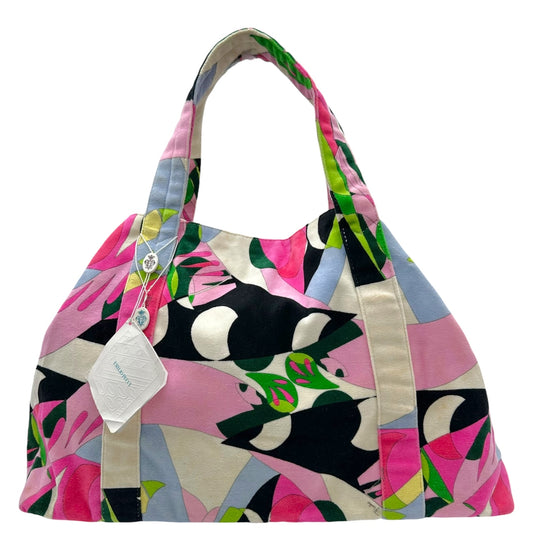 Emilio Pucci Multicolor Printed Terrycloth Beach Tote Bag NEW
