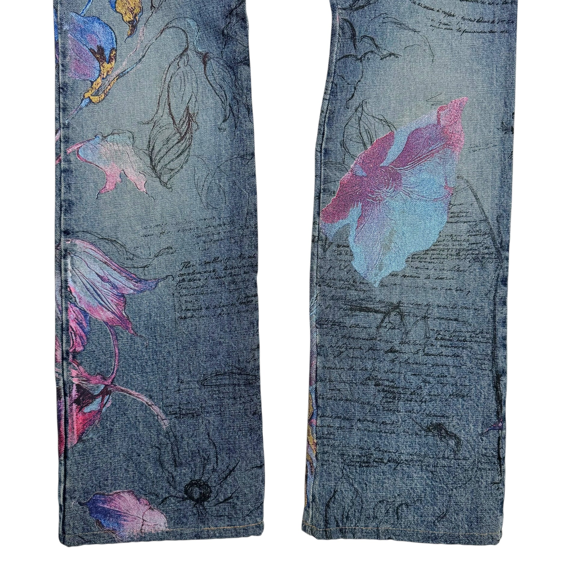 Roberto Cavalli Blue Denim 'Hand Painted' Printed Jeans - Outfit Repeater