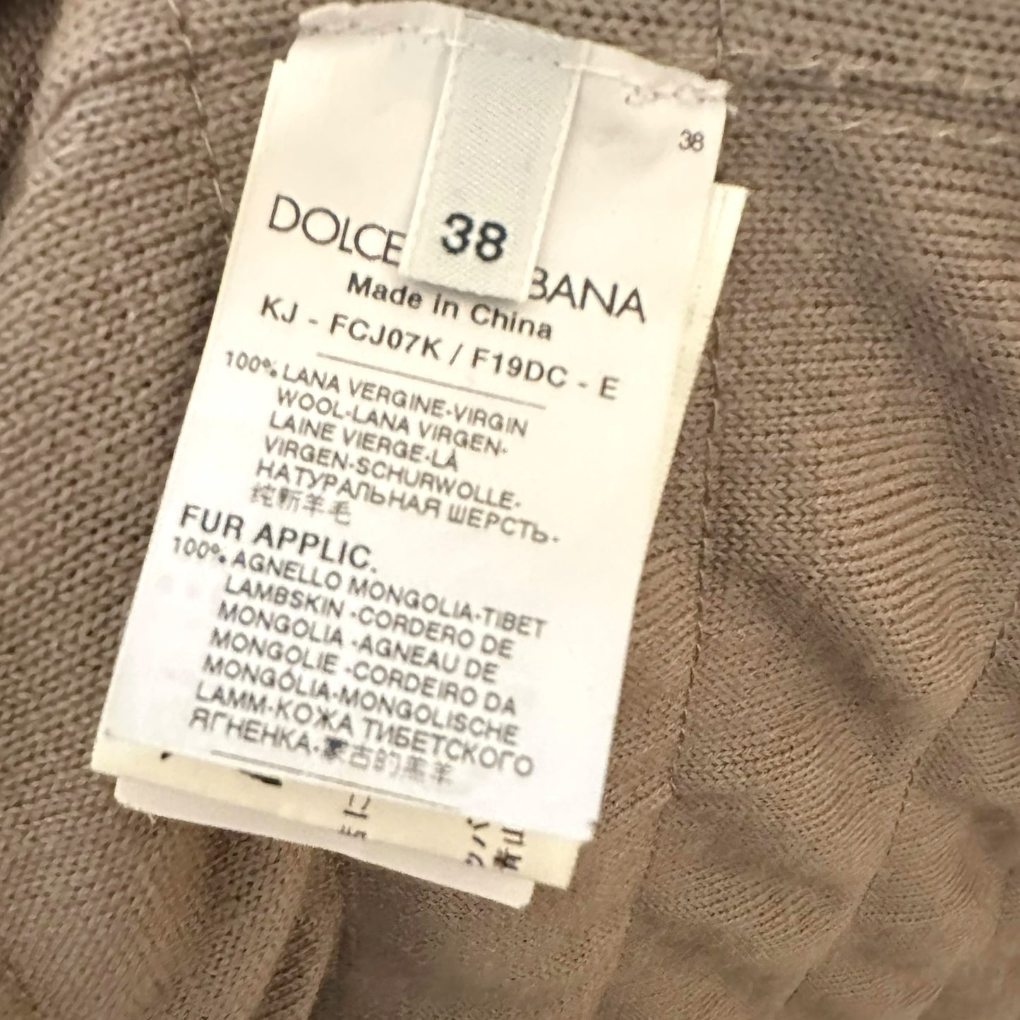 Dolce & Gabbana Gray Mongolian Lamb Fur Wide Neckline Coat