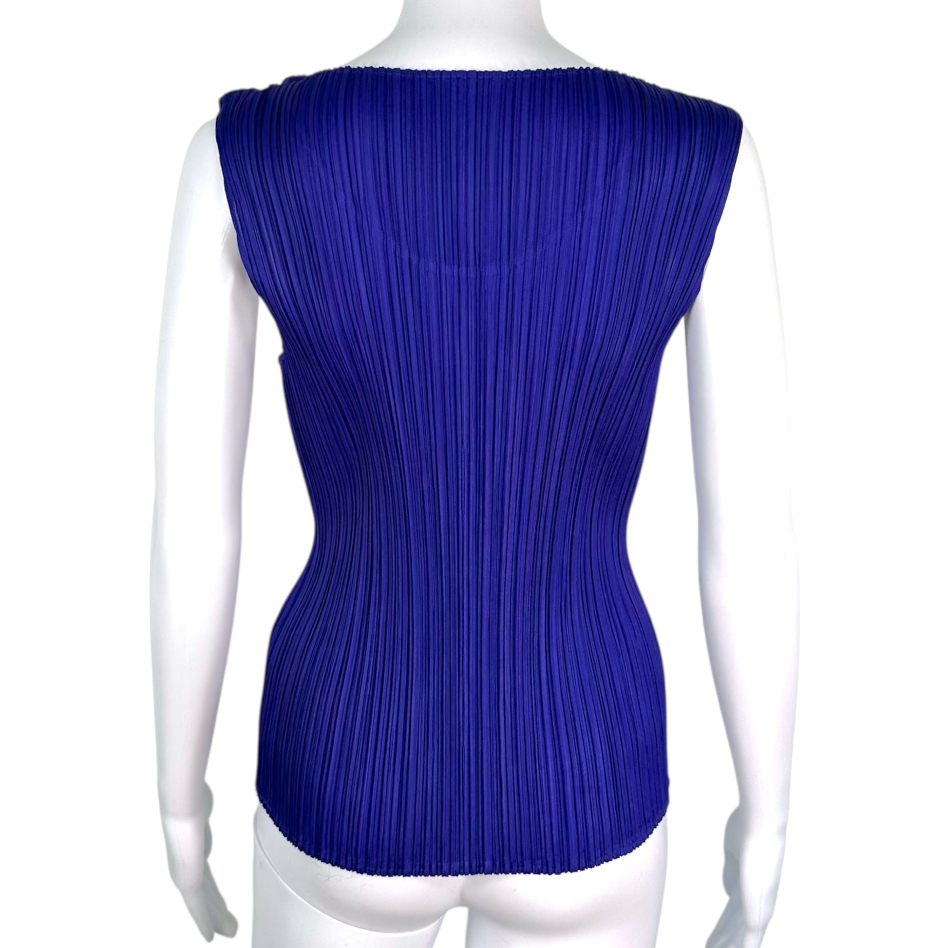 Issey Miyake Pleats Please Purple Pleated Tank Top