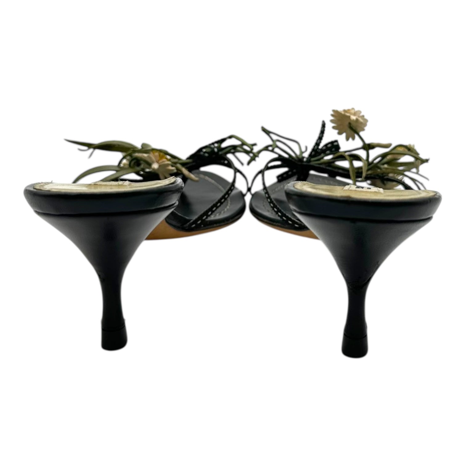 Prada Leather Flower Bouquet Applique Kitte Heels - Outfit Repeater