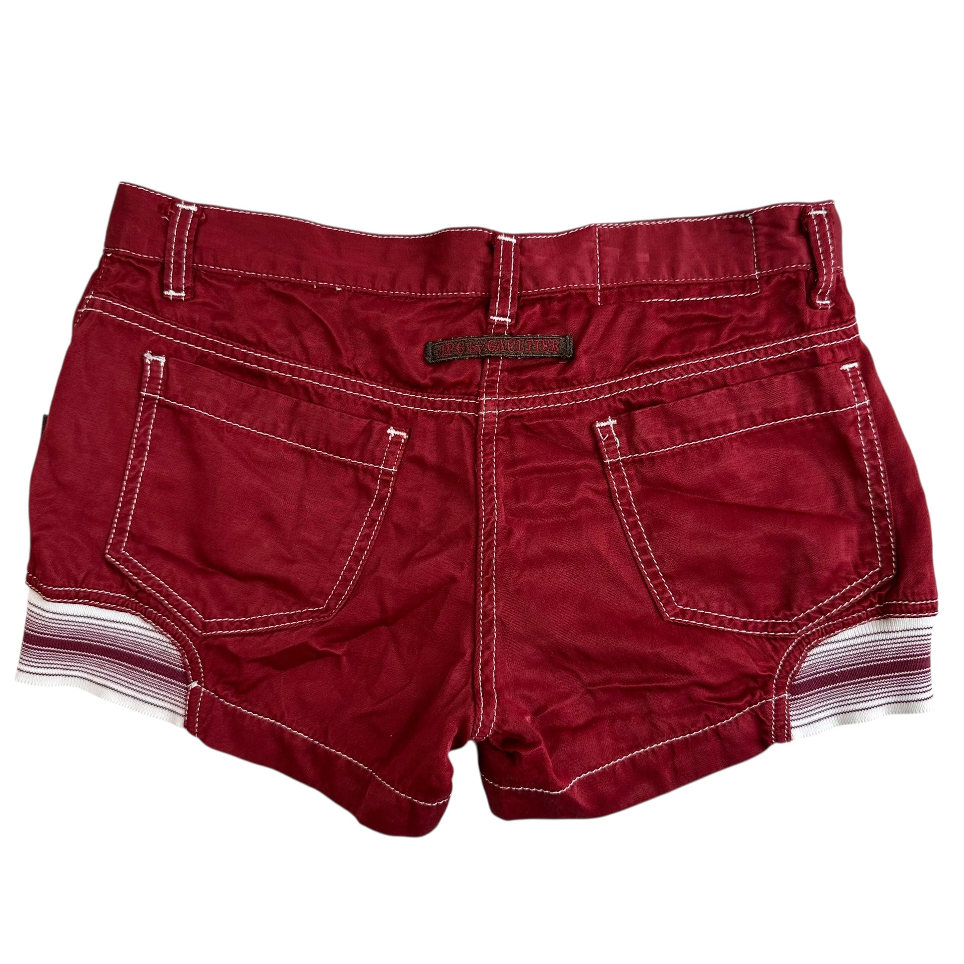 Jean Paul Gaultier Jeans Burgundy Mini Shorts - Outfit Repeater