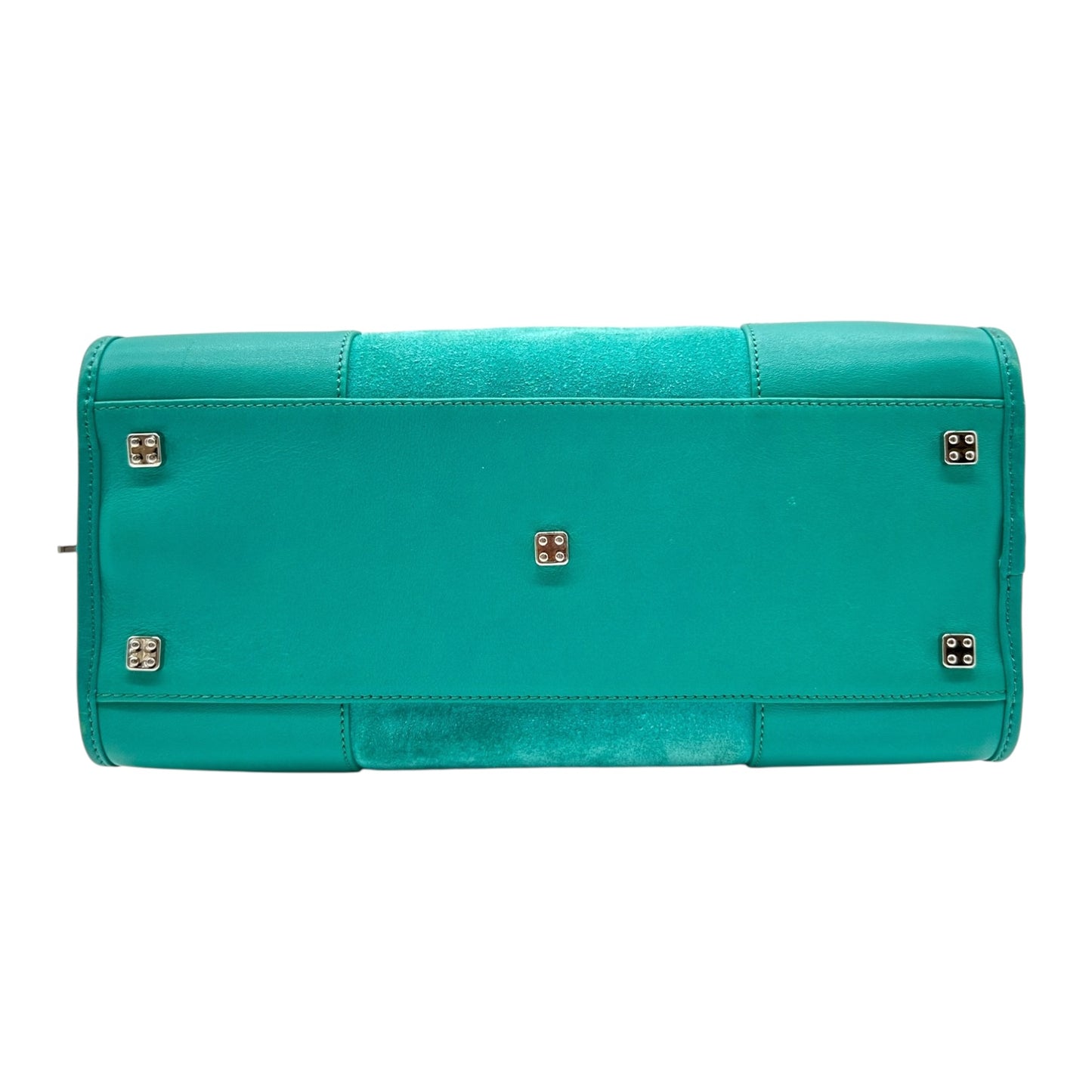 Loewe Turquoise Amazona 28 Suede Logo Bag