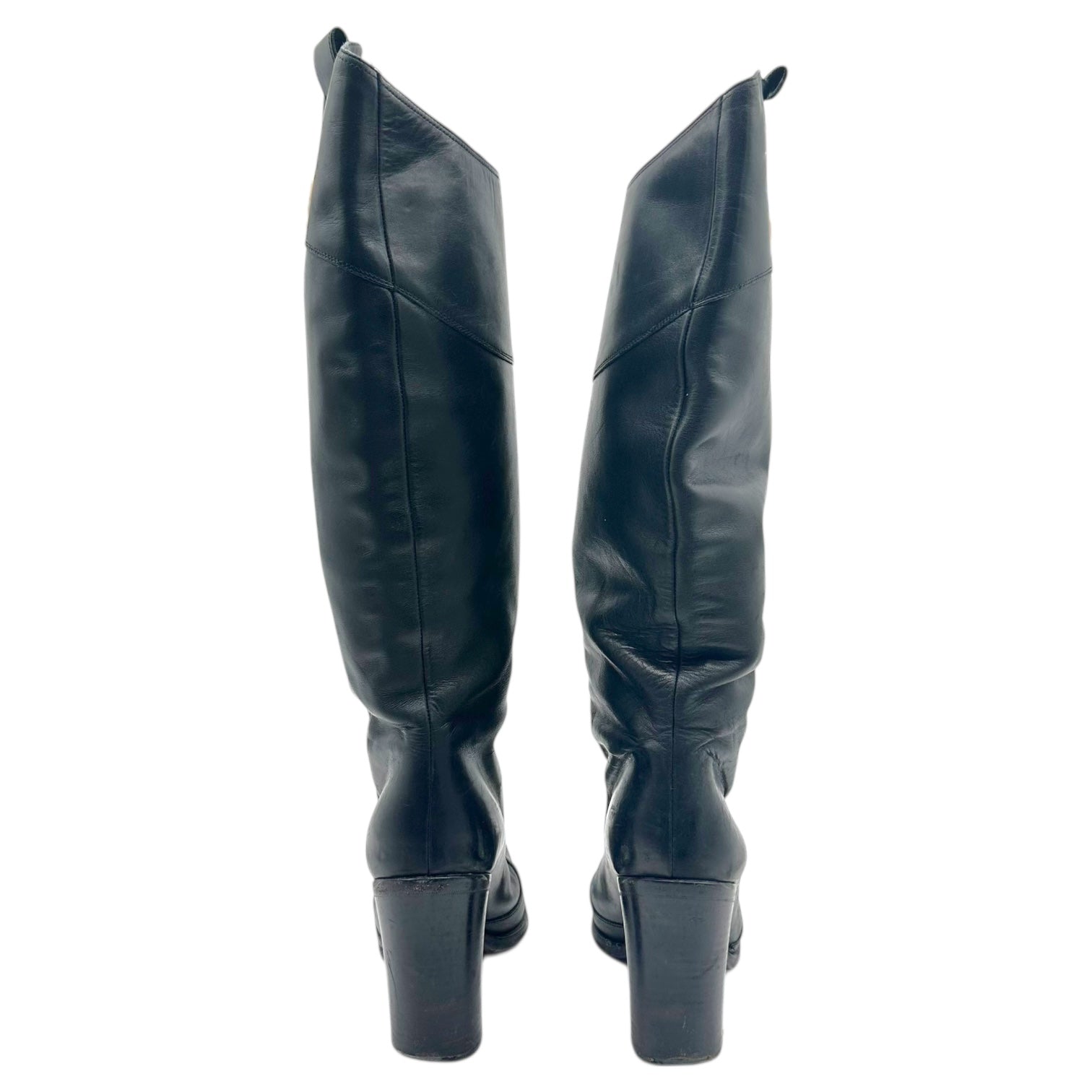 Dolce & Gabbana A/W 2006 Black Leather Heeled 'Western' Boots - Outfit Repeater