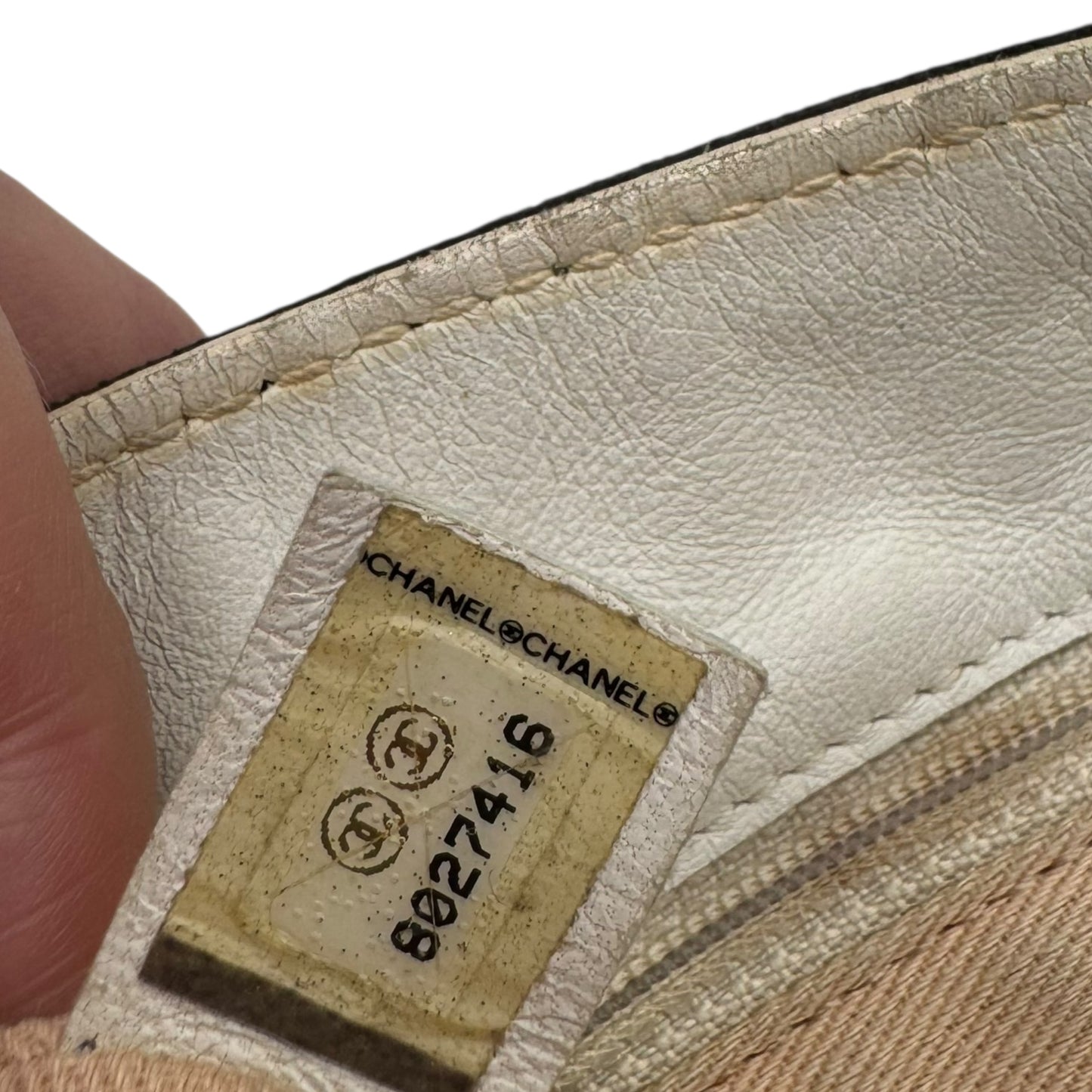 Chanel Black Canvas & White Leather CC Logo Shoulder Bag 2003-04 - Outfit Repeater