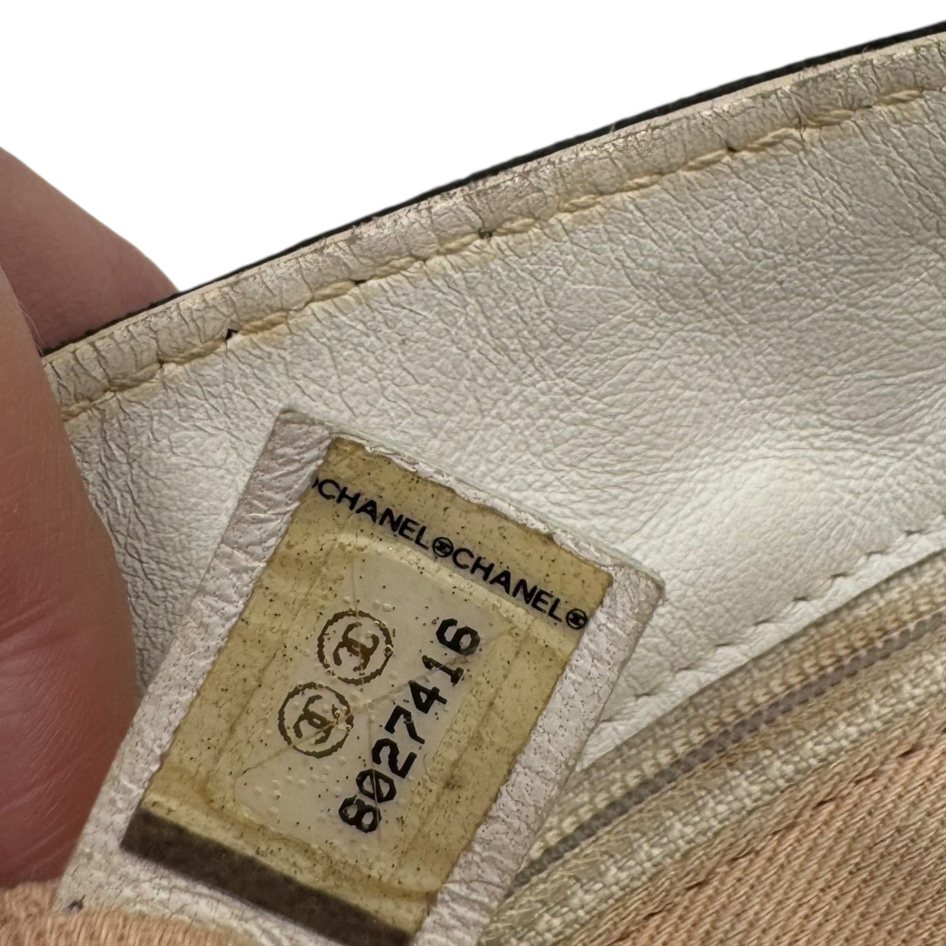 Chanel Black Canvas & White Leather CC Logo Shoulder Bag 2003-04 - Outfit Repeater