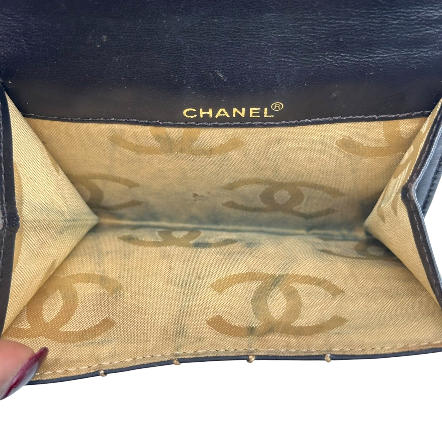 Chanel Wild Stitch Black & Ivory Bi-fold Wallet - Outfit Repeater