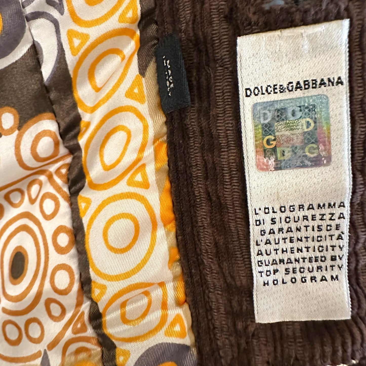 D&G Dolce & Gabbana Corduroy and Denim Fox Fur Trim Jacket