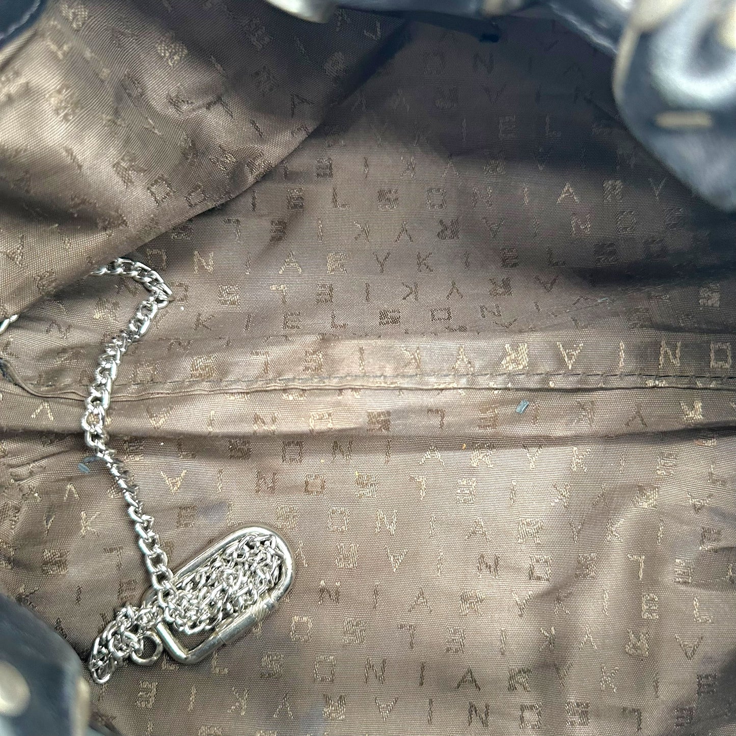 Sonia Rykiel Black & Silver Studded Domino Shoulder Bag