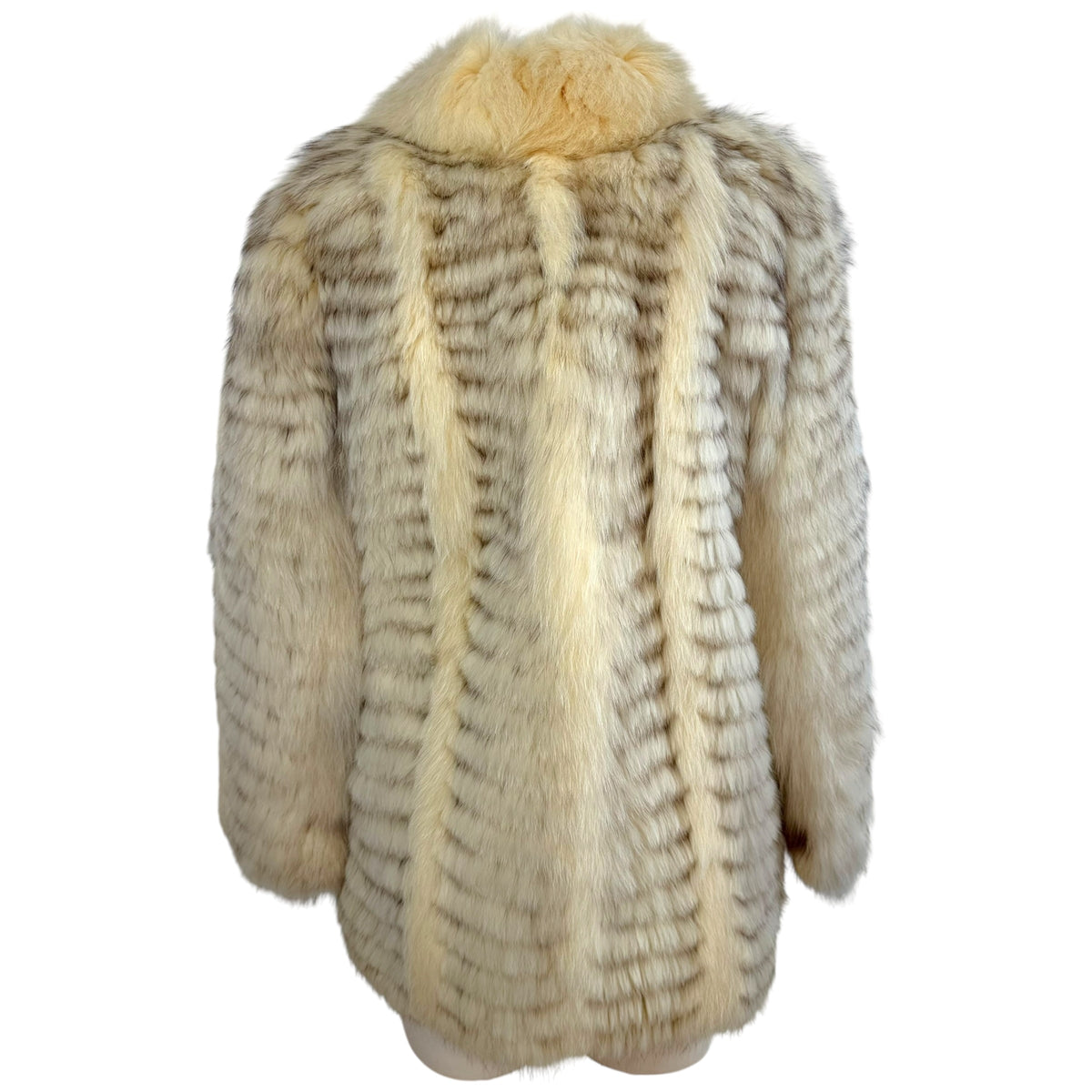 Saga Fox White Striped Fox Fur Coat