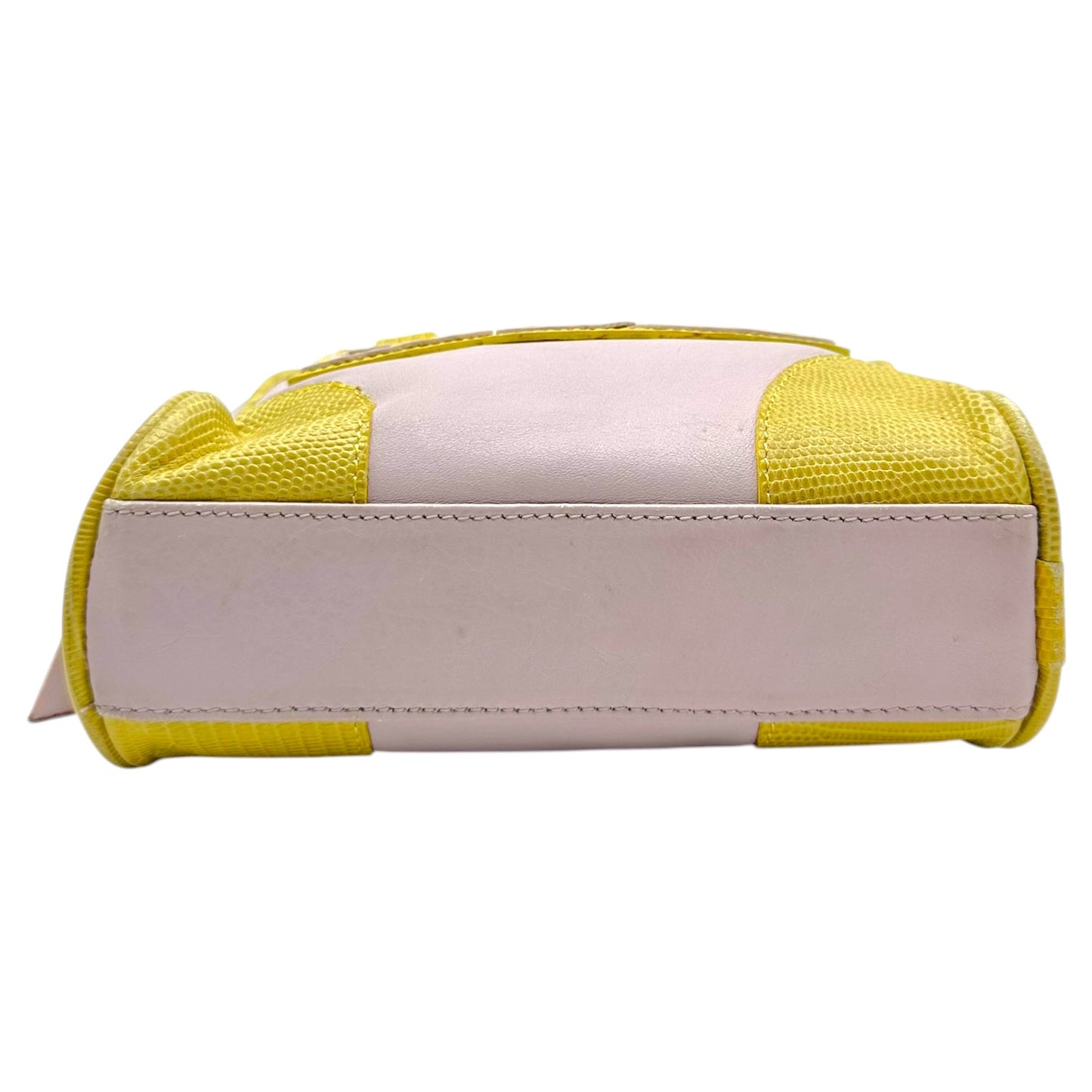 D&G Dolce & Gabbana Lavender & Yellow Mini Logo Bowler Bag