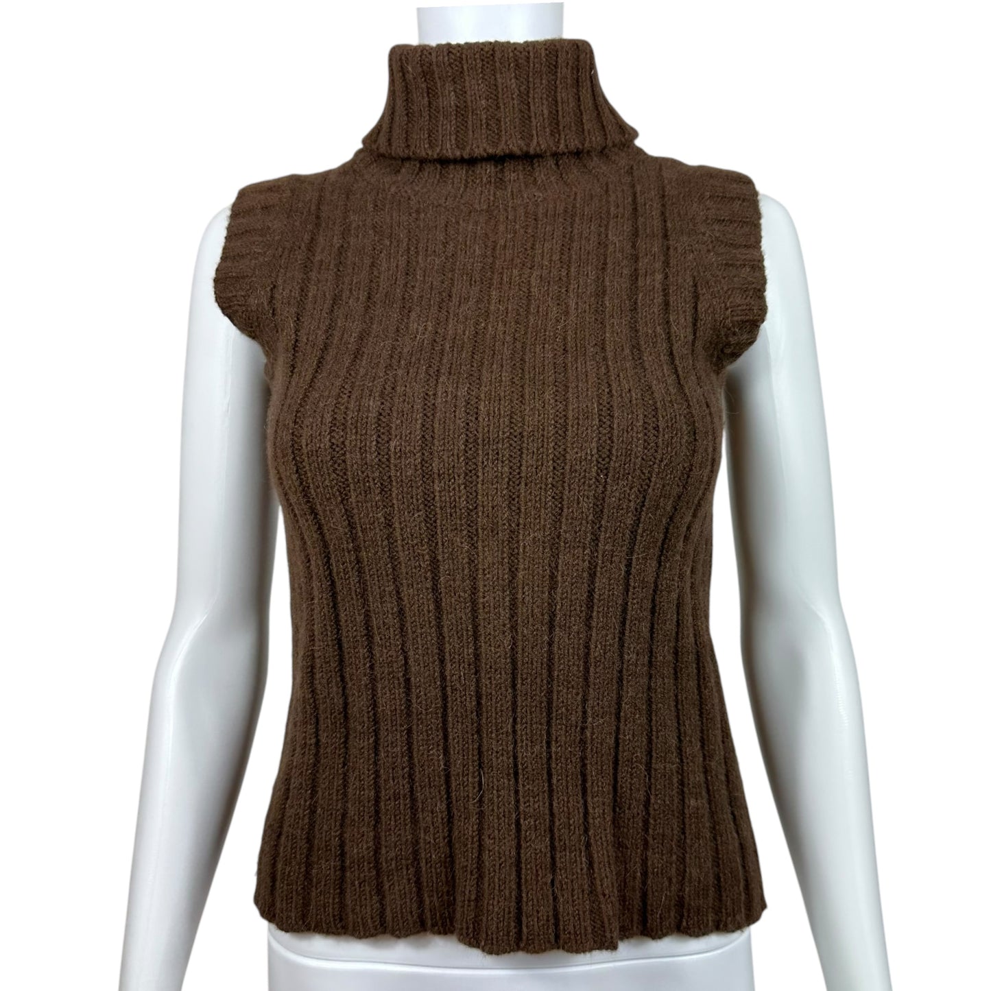 Balenciaga Brown Knit Sleeveless Turtleneck - Outfit Repeater