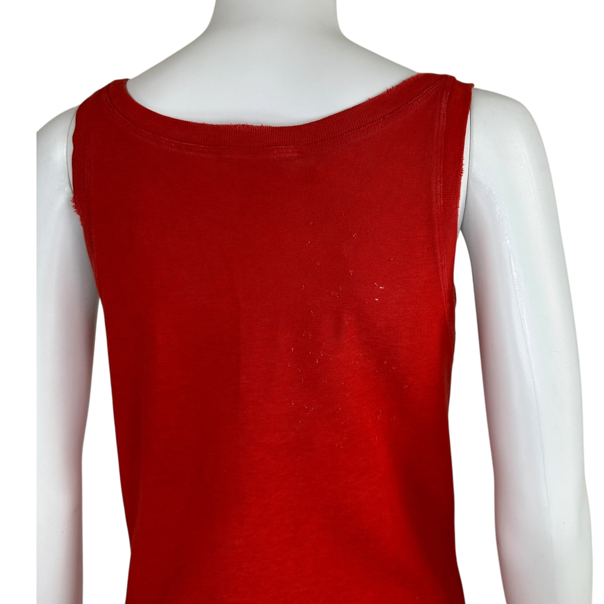Dsquared2 Red Distressed Logo Tank Top