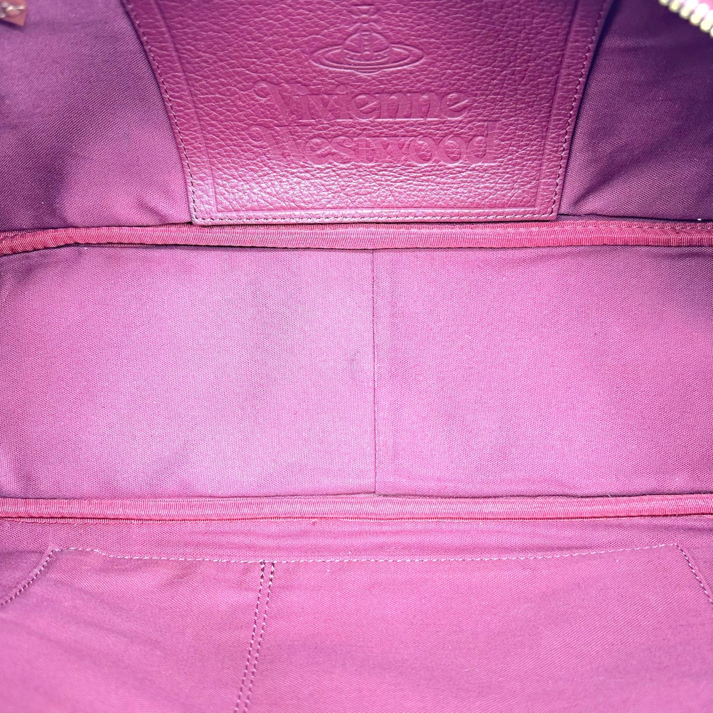 Vivienne Westwood Bowler Bag Burgundy Orange Wool Leather