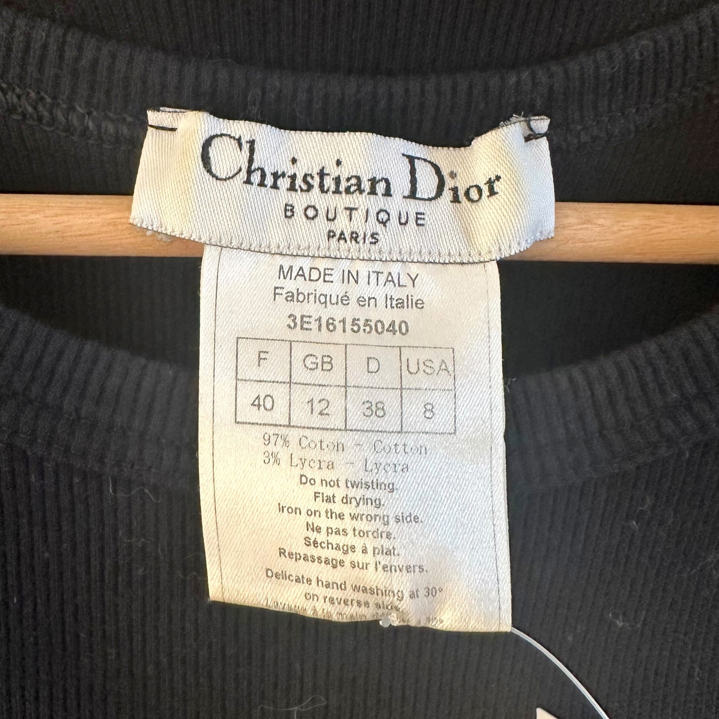 Christian Dior S/S 2003 Black & White J'Adore Dior Logo Tank