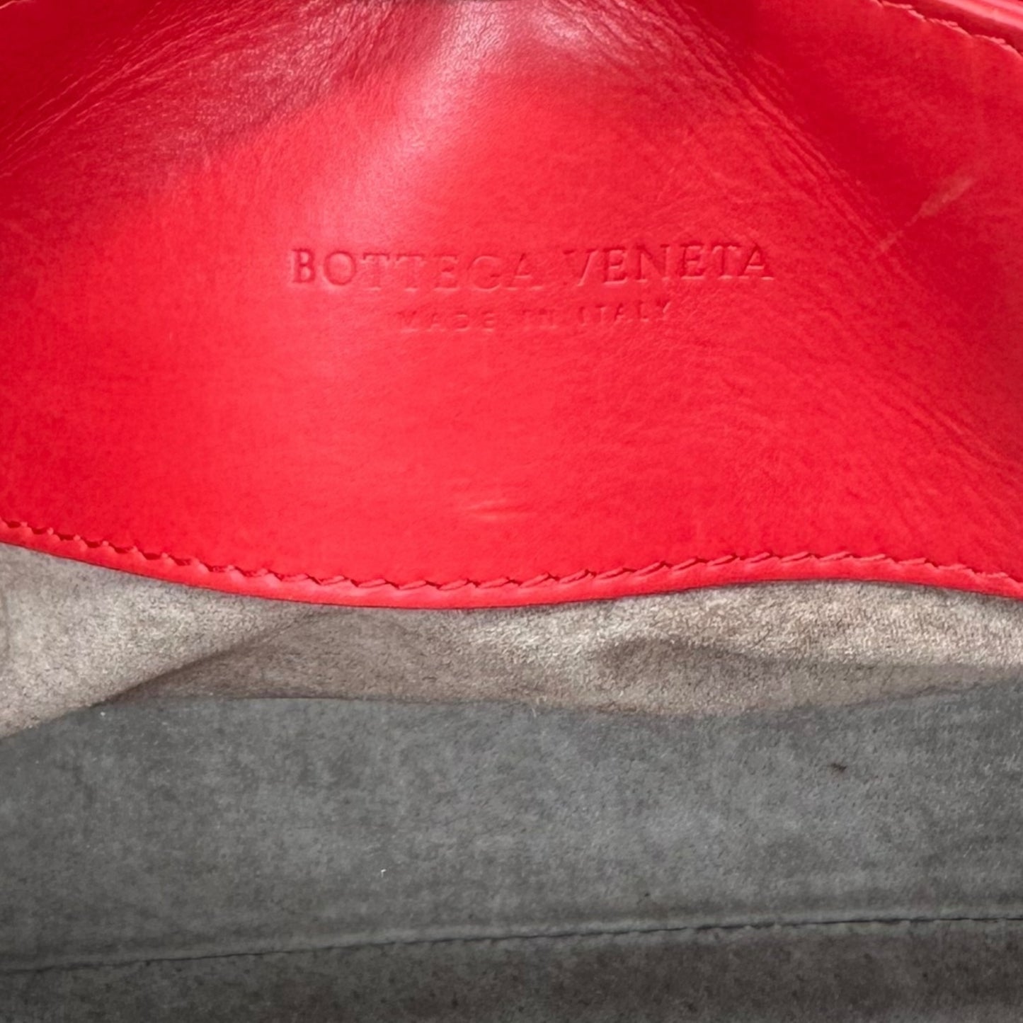 Bottega Veneta Red Intrecciato Small Roma Bag